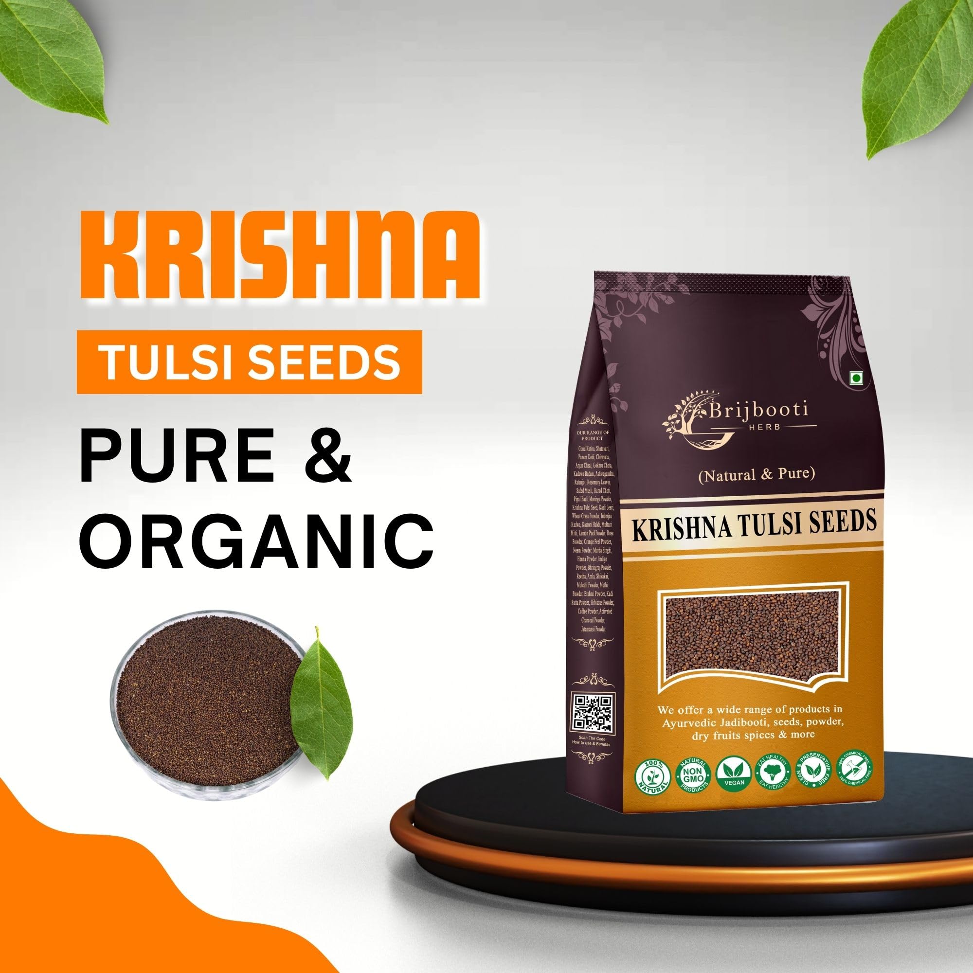 Brijbooti Krishna Tulsi Seed For Eating (800 Gr) - Shyama Tulsi Seeds - Black Tulsi - Tulsi Seeds — Amazon image 4