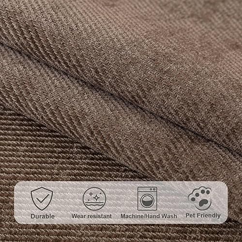 Miniatura 4 de Funda de sofá de felpa suave, lavable, antideslizante, para sofá modular de 3 cojines, funda para sofá de 3 cojines, funda de sofá afilada L,