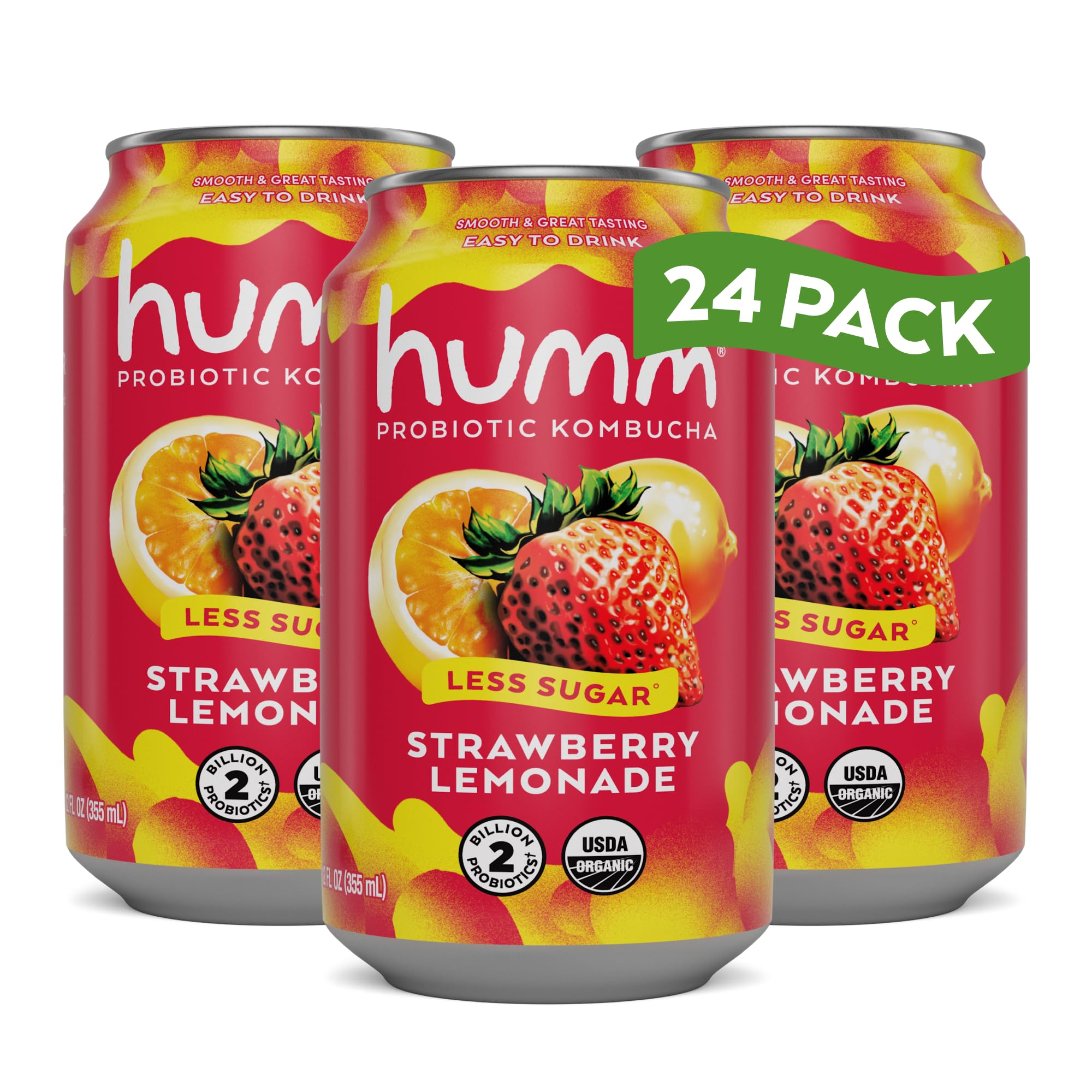Amazon.com: Humm Kombucha Strawberry Lemonade, Organic, Vegan