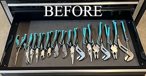 Miniatura 2 de MLTOOLS Paquete de 2 alicates organizadores para almacenamiento de cajas de herramientas, sostiene alicates de mango regular y ancho, se adapta a