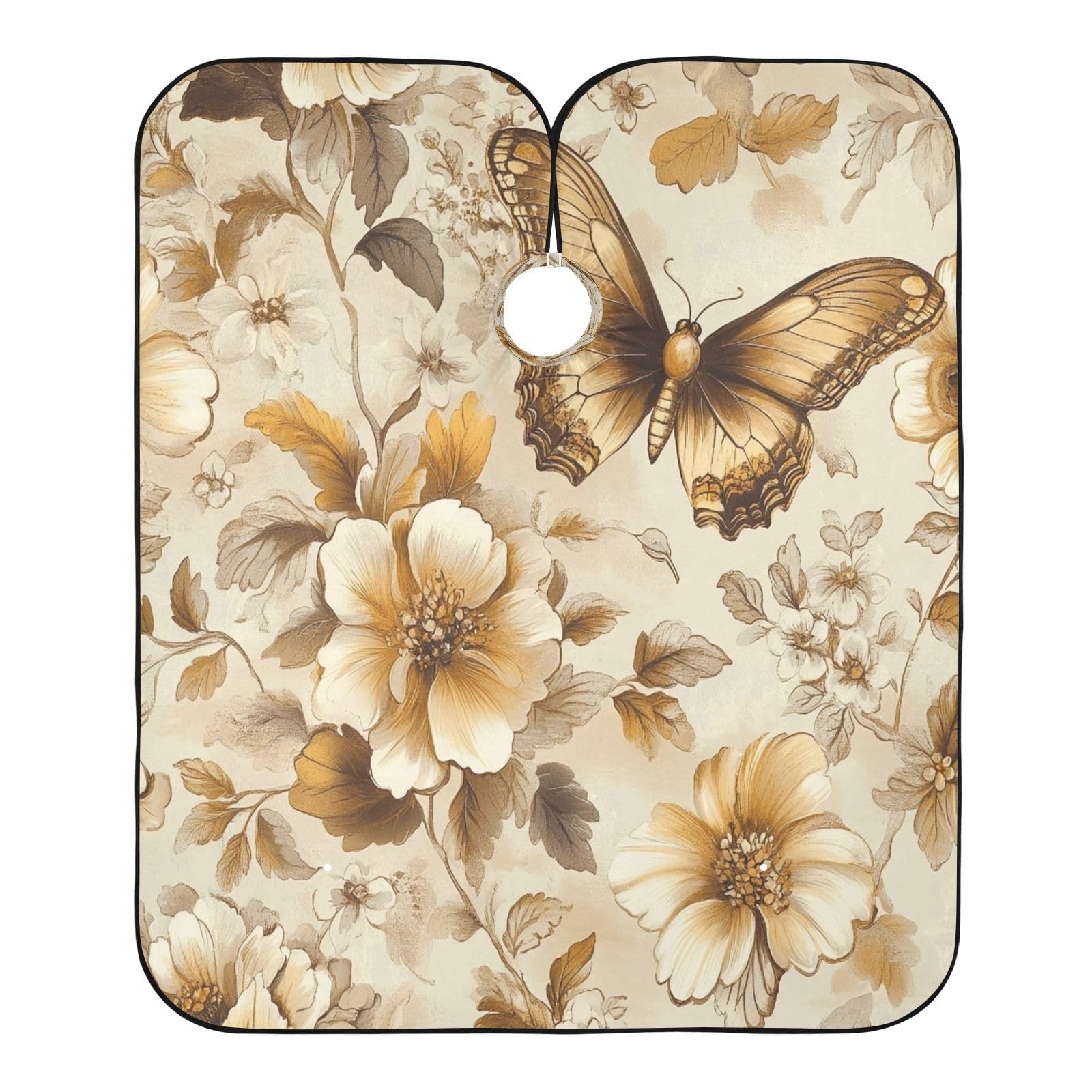 Kigai Hair Cutting Cape for Men & Women Vintage Butterfly Waterproof Barber Cape Professional Hairdressing Salon Styling Cape with Adjustable Closure Snap