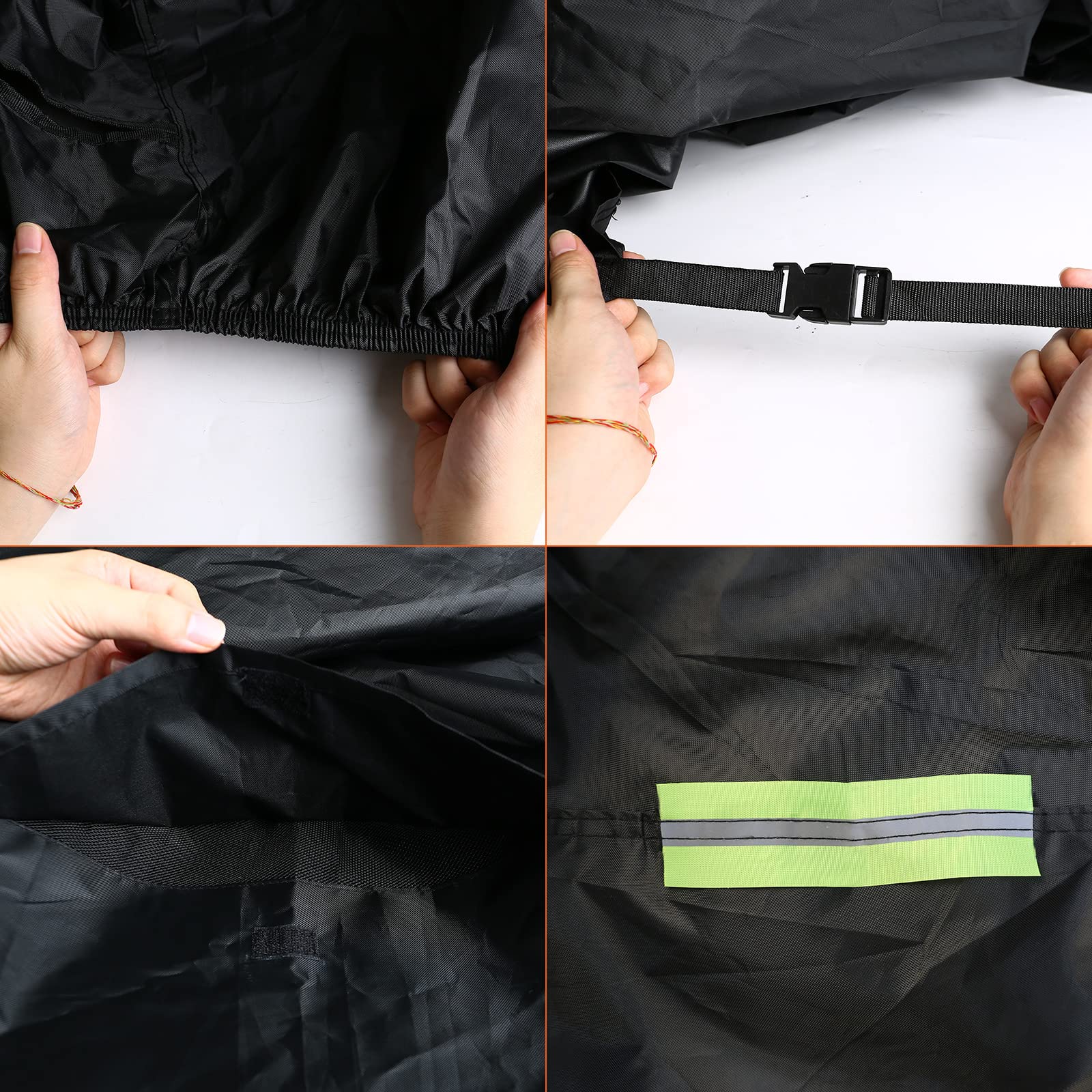 Housse de Moto à Trois Roues imperméable de Rechange en Tissu Oxford 420D, Housse Robuste avec Bandes réfléchissantes pour Protection Contre la Neige, la Pluie, la poussière, la grêle