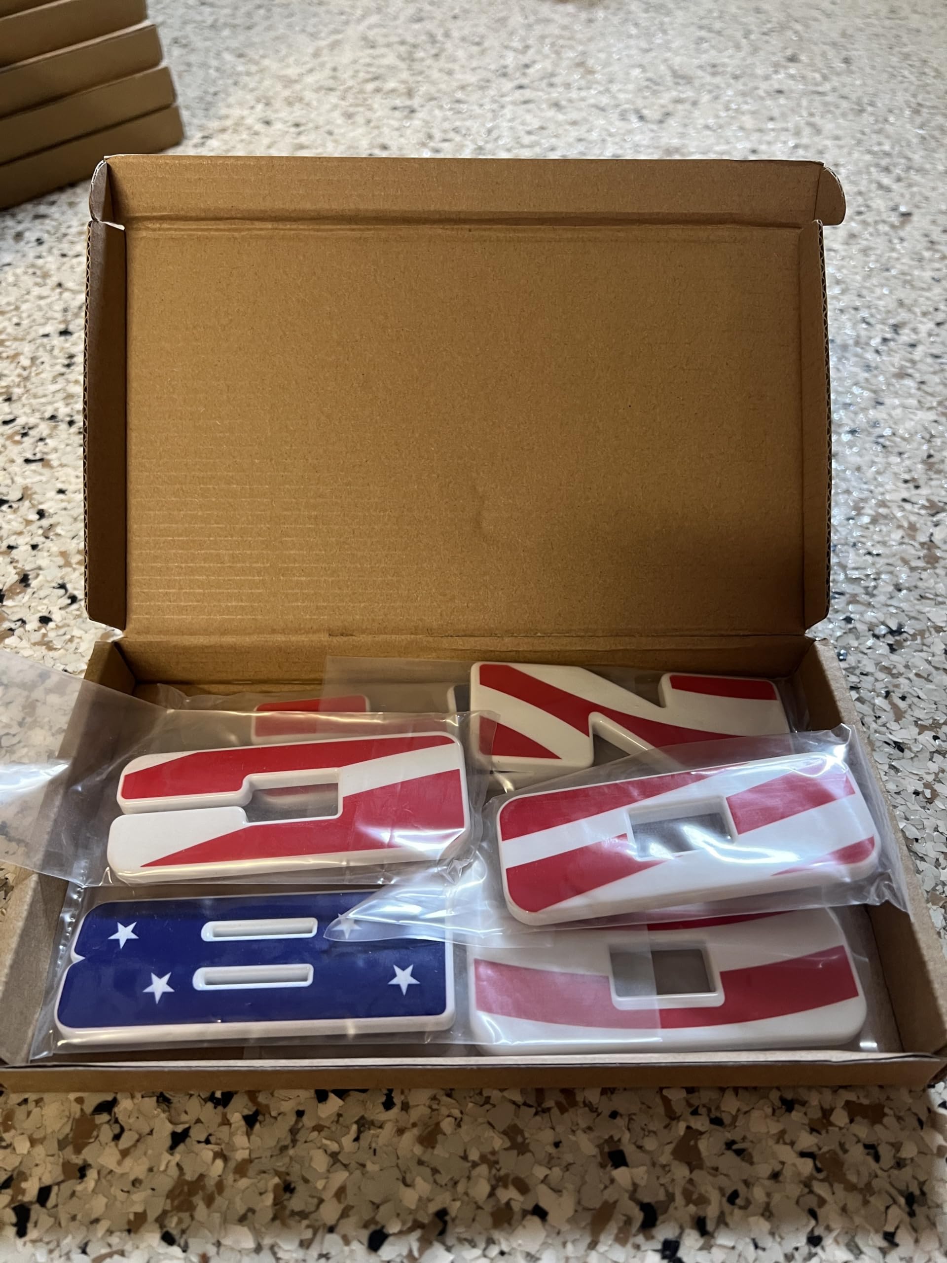 Compatible Bronc Sport Grille Letter Overlays 2021-2024 - Domed Design with 3M Adhesive, Front Grille Letter Overlay (American Flag)