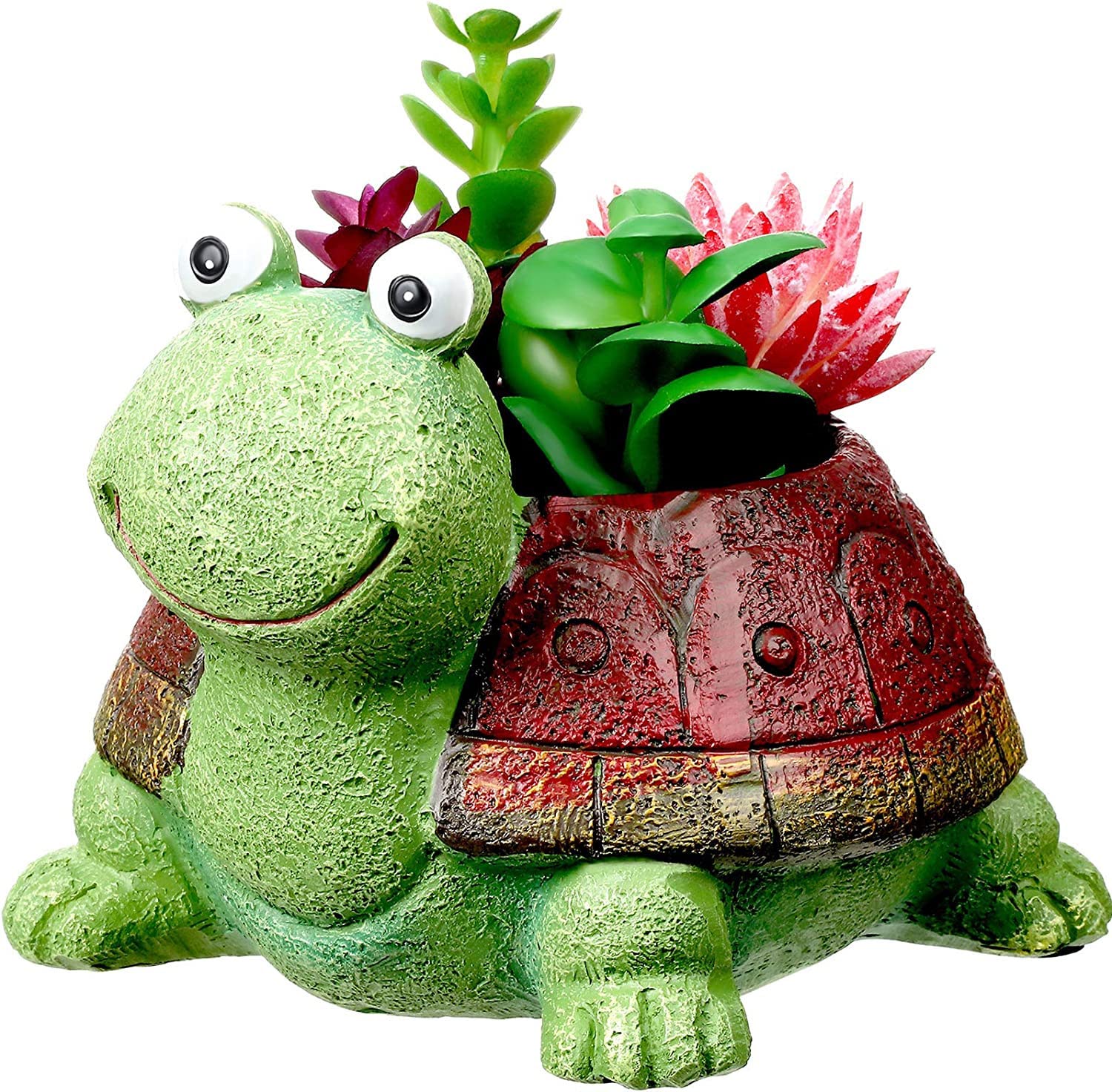 Guidre Gartendeko Schildkröte Sukkulenten Blumentopf Niedlichen Tierförmigen Blumentöpfe Dekoration Harz Kaktus Pflanze Töpfe für Home Office Schreibtisch Mini Ornament Blumentöpfe Balkon Deko