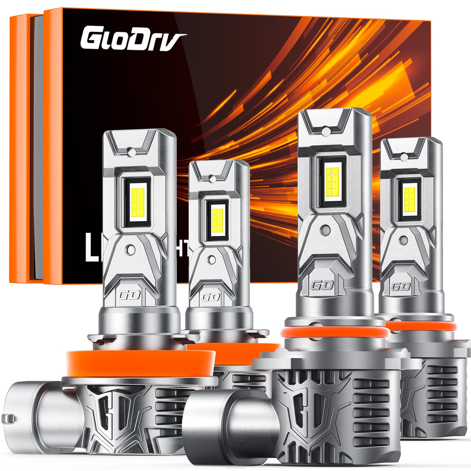 [2025 Upgrade] H 11 90 05 Led Bulbs Combo, [Latest & Brightest] 48000LM 600% Ultra-Bright Real 1:1 Mini Size, 6000K Cool White, Quick Install No Adapter Needed, Pack of 4