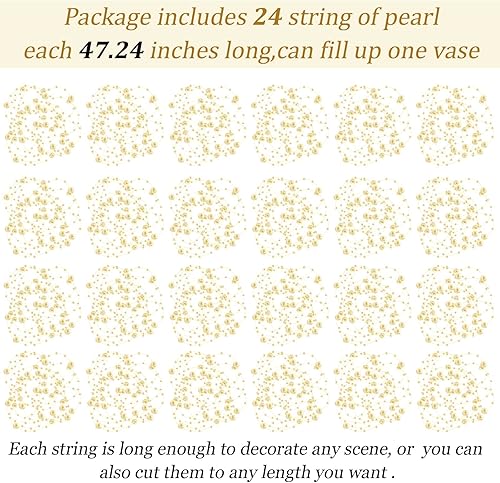 Miniatura 100 de Tondiamo 24 piezas de perlas artificiales para velas flotantes, perlas de imitación, guirnalda de decoración para jarrones, decoración de bodas
