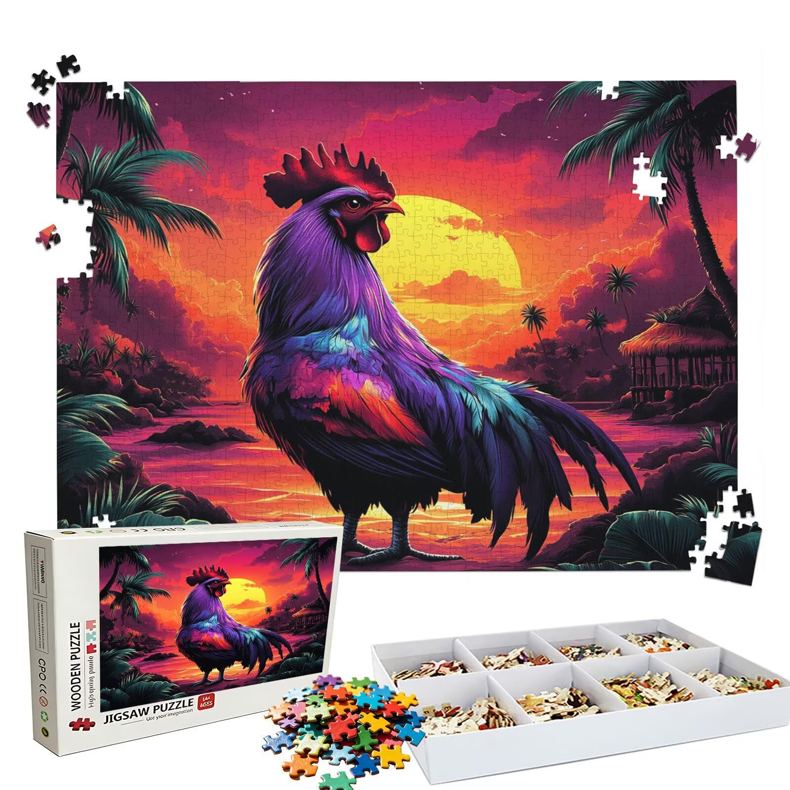 Puzzles Luna Gallo | Puzzle 1500 Piezas XL 87x57 cm | Rompecabezas Madera Desafiante para Adultos | con Exquisita Caja de Embalaje | para Decorar Toda La Familia | Rompecabezas Adultos W3H-455