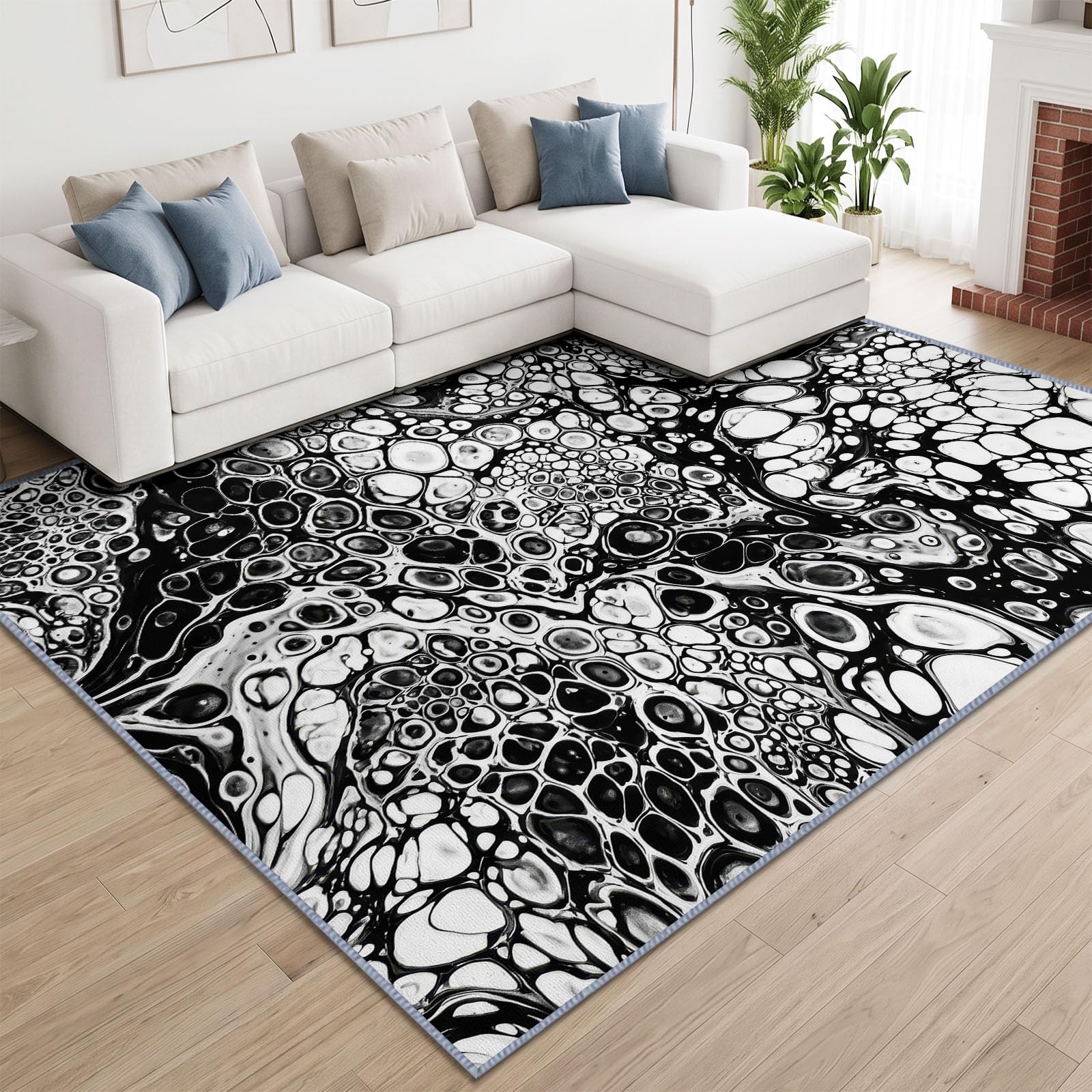 Dywan o strukturze plastra miodu z organicznymi bąbelkami, 160 x 230 cm