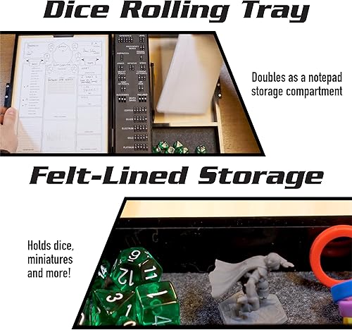 Miniatura 5 de Monster Wooden Deluxe RPG Stat Tracker Case Light Stain - Compatible con Calabozos y Dragones y juegos de rol  Seguimiento de estadísticas de