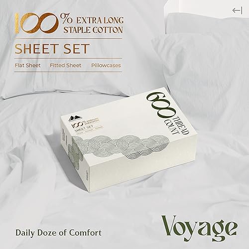 Miniatura 30 de Mayfair Linen - Juego de sábanas tamaño individual XL de 600 hilos, 100 % algodón, 3 piezas, refrescantes, en Yaxa, para colchón profundo