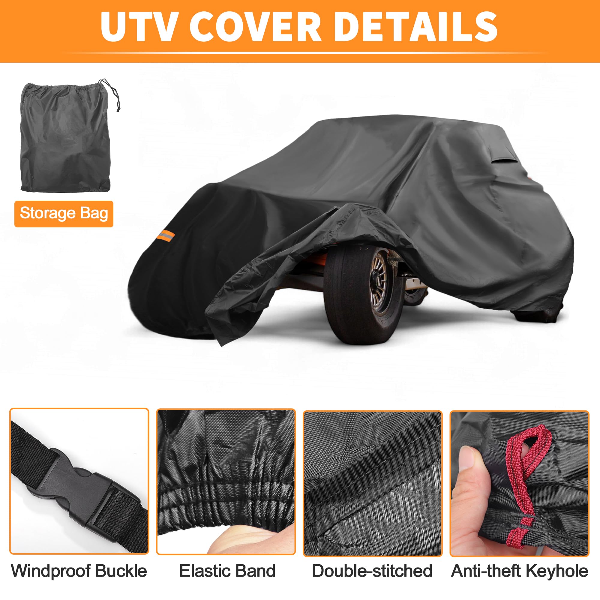 X AUTOHAUX Funda UTV para Can-Am Maverick X3 RS Turbo de 2 plazas, impermeable, lado a lado, para Can-Am Maverick X3 x RS Turbo RR, protección solar y lluvia, tela Oxford 210D, color negro