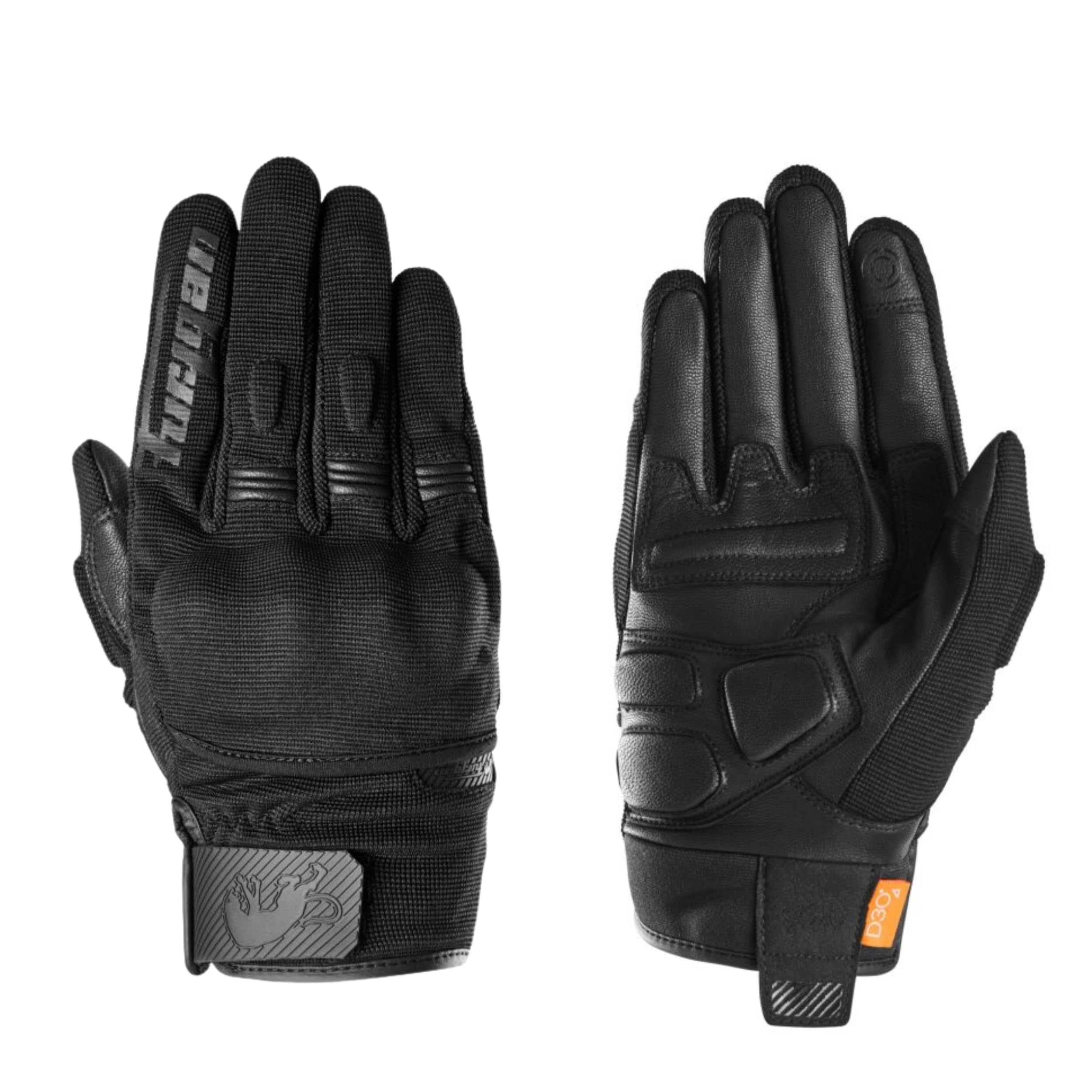 Furygan Jet D3O Evo - Gants de Moto Homme - Paume 100% Cuir - Confort - Gants d'été - Respirant & Léger - Compatibles écrans - Touch Screen, Noir