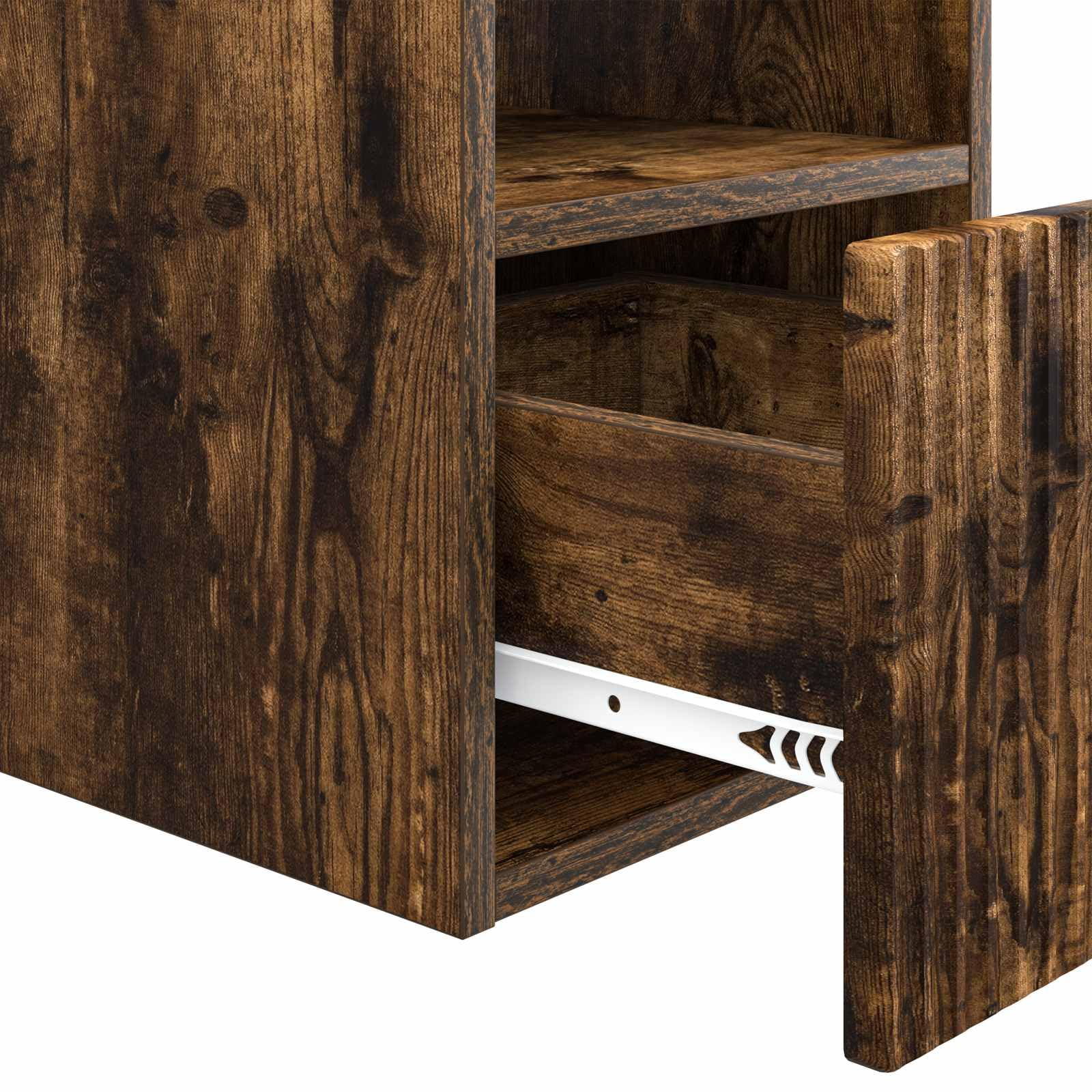 Armoire de salle de bain en chêne fumé - 30 x 35 x 50 cm - Avec beaucoup d'espace de rangement et porte - Meuble de salle de bain moderne pour salle de bain, WC et lavabo