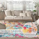 9x12 Area Rug for Living Room, Boho Abstract Washable Non-Slip Bedroom Rug, Ultra-Thin Soft Large Area Rug for Bedroom Dining Room (Colorful Multi, 9'x12')