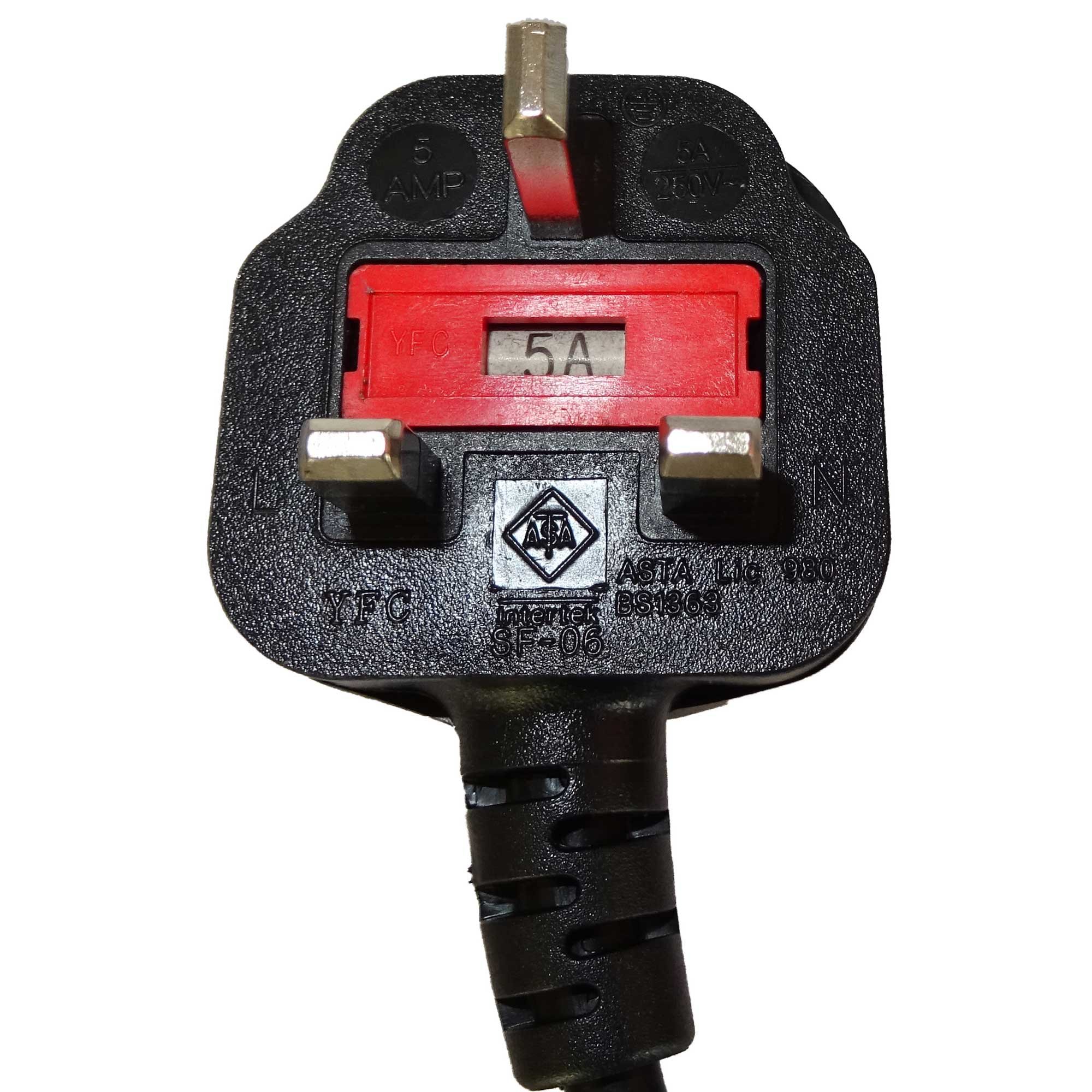 Cavo di alimentazione corto UK (spina 5A su presa per dispositivi freddi), 30 cm | Short UK 5A Fuse Power Cord to tipo C13