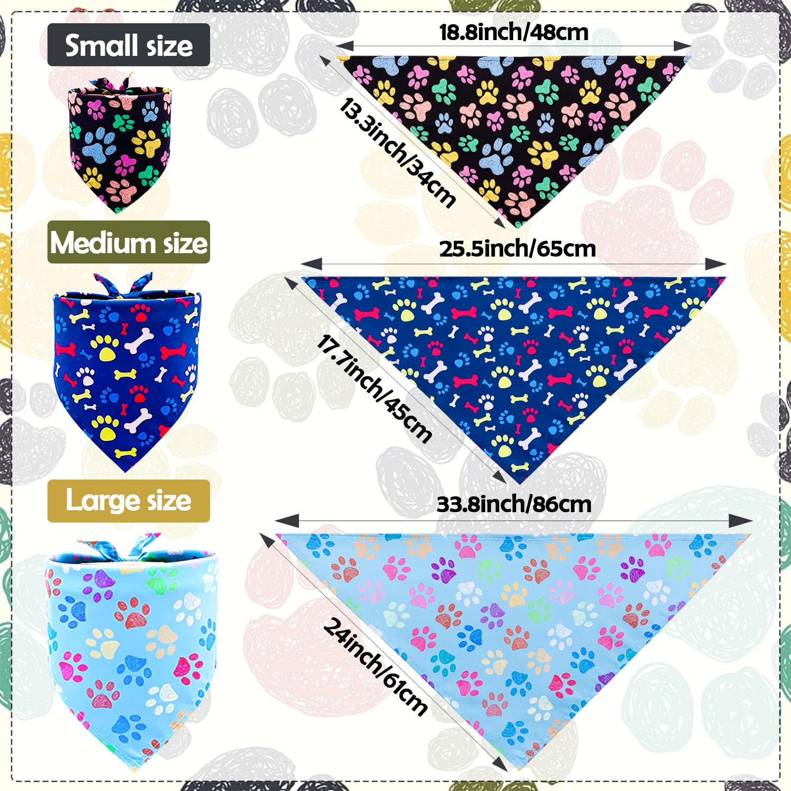 Lot de 30 bandanas réglables en vrac pour chiens de taille moyenne et très grande - Pour fête d'anniversaire, mariage, vacances, bavoirs triangulaires pour animaux domestiques - Accessoires