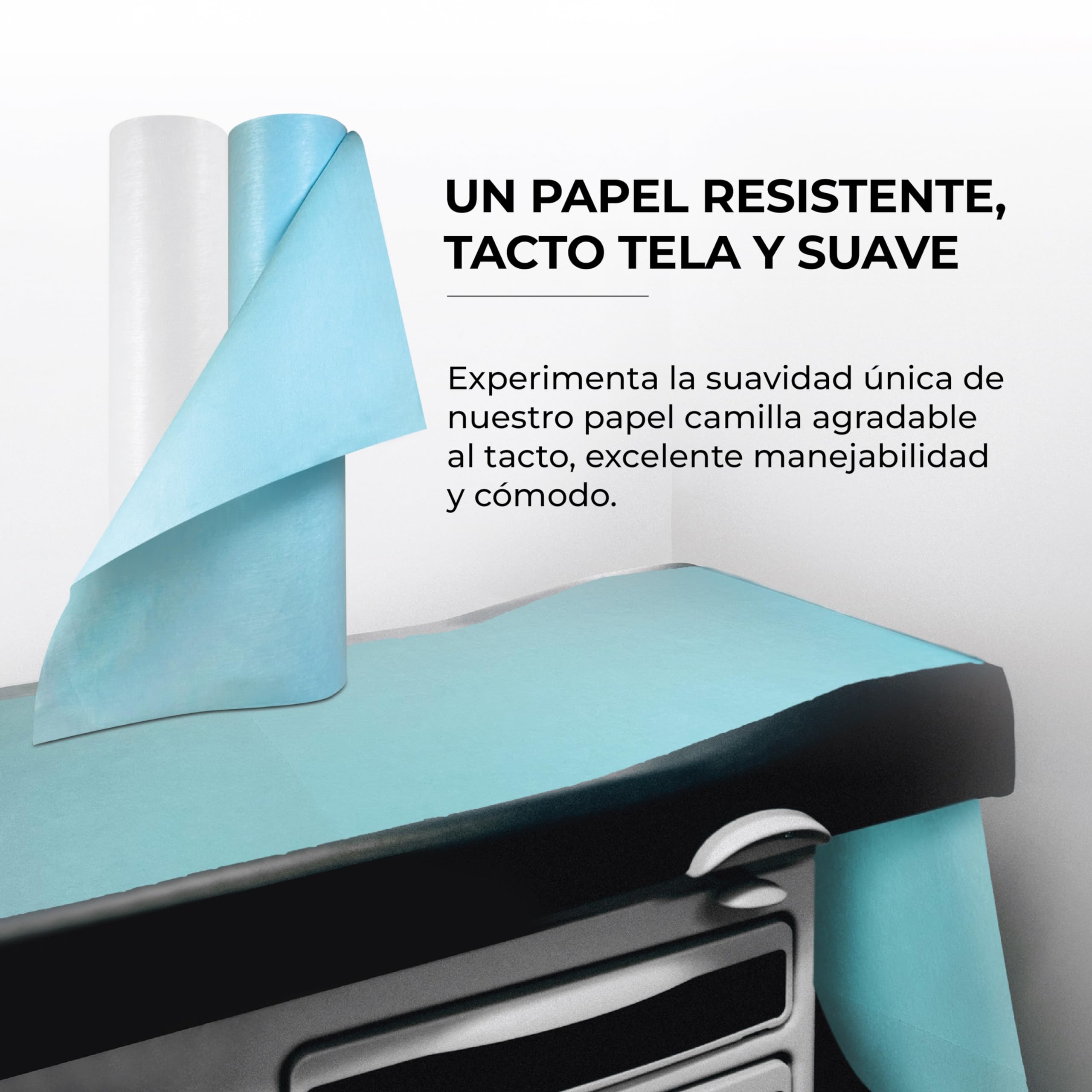 Papel Camilla Fiselina Extrasuave Precortado a 40 cm | Rollos de Papel Camilla Fabricados en Poliéster y Celulosa (Blanco, 3 Rollos)