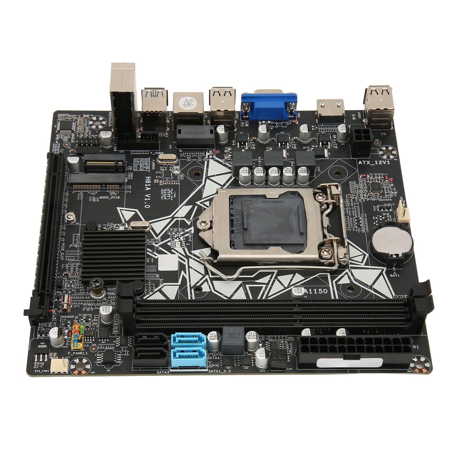 Bewinner H81A ATX Motherboard, 4th Gen Compatible, High-Performance Graphics, HD Visual Experience, Full Capacitors, Fast Speed