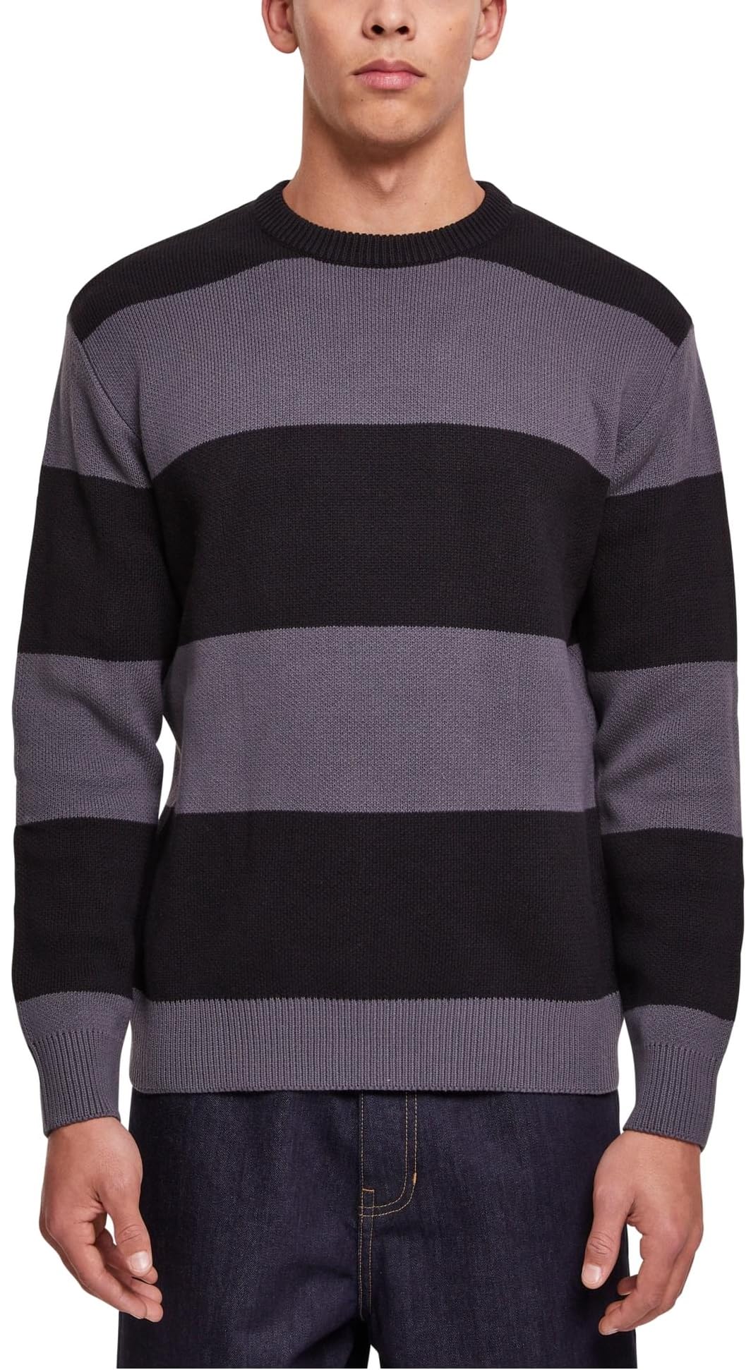 Urban ClassicsMen's Heavy Oversized Striped Sweatshirt