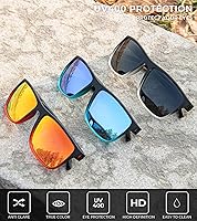 Vista 5 de KALIYADI Gafas de sol polarizadas para hombre, gafas de sol ligeras con protección UV para conducir, pescar y jugar golf