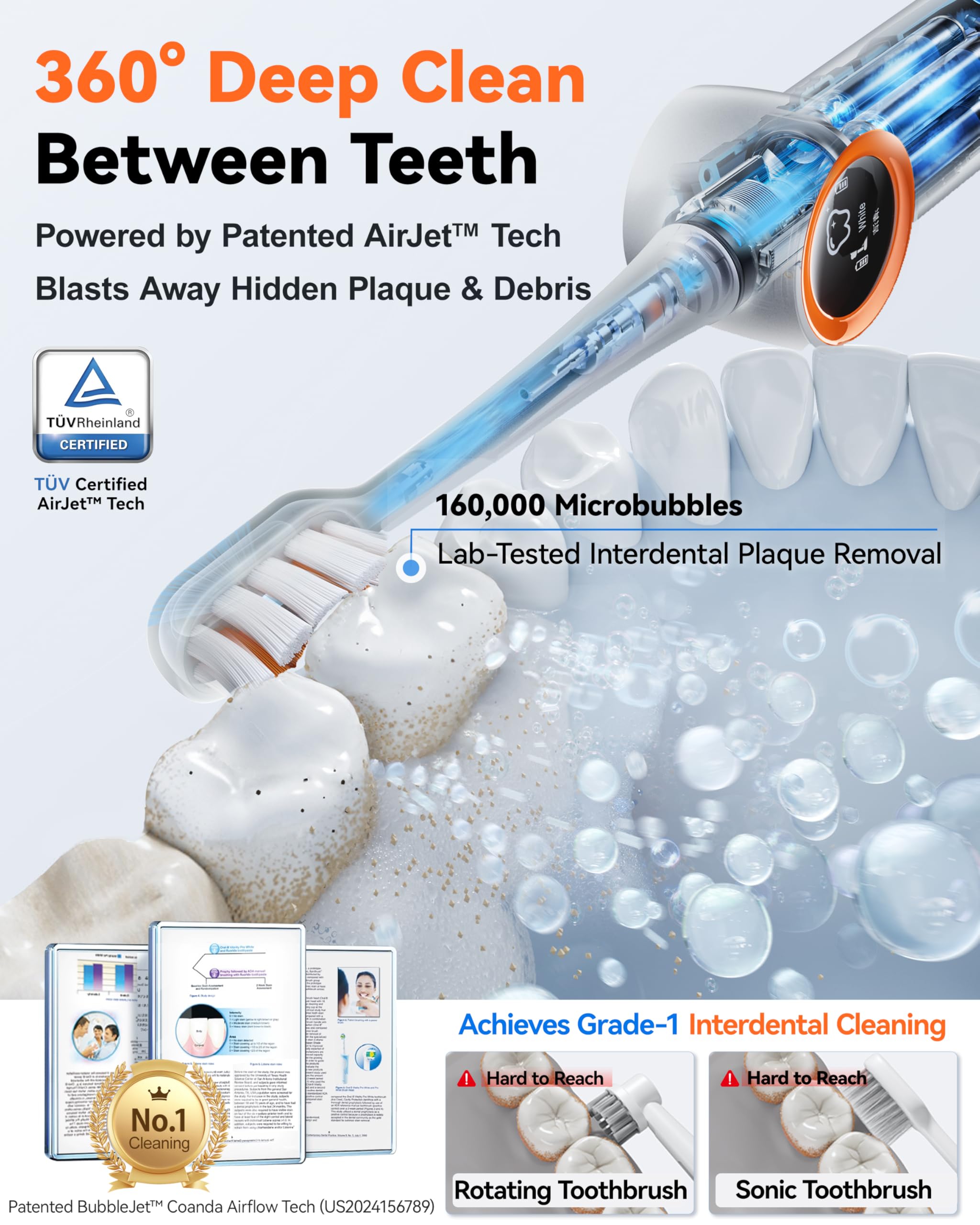 RANVOO Cepillo de dientes, temporizador de 3 modos, regalo para adultos, color blanco