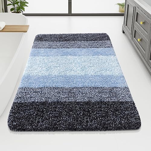 Miniatura 117 de Arotive - Tapetes de baño de microfibra, peludos, suaves, absorbentes, antideslizantes, gruesos, afelpados, se pueden lavar a máquina y secar