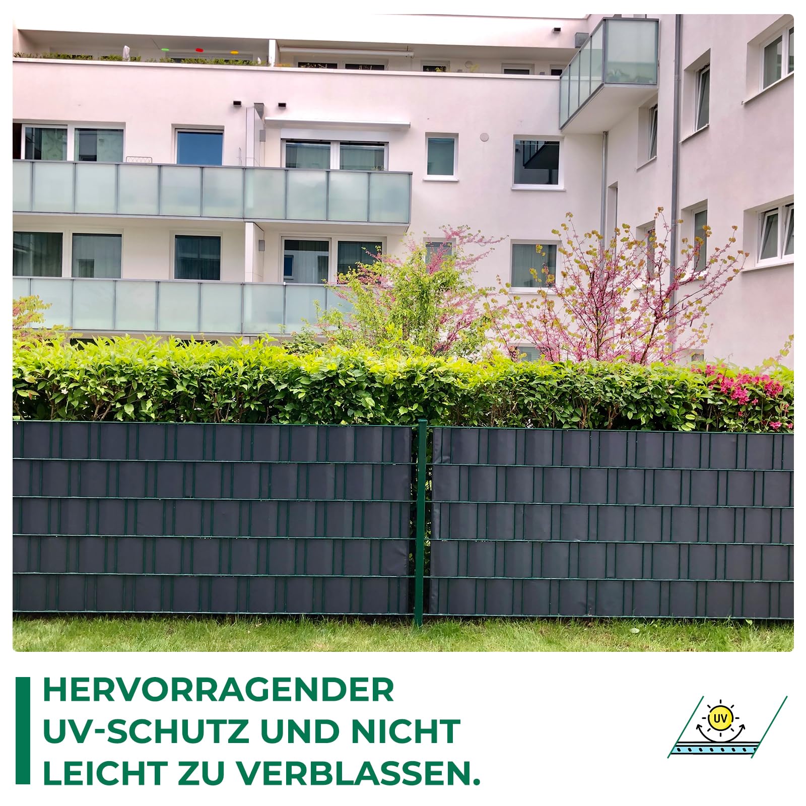 Sichtschutzstreifen Zaun 35 m x 19 cm inkl.20 Clips, Sichtschutz Zaunfolie PVC Sichtschutzstreifen Doppelstabmatten für Gartenzaun, Balkon/Diverse Farben