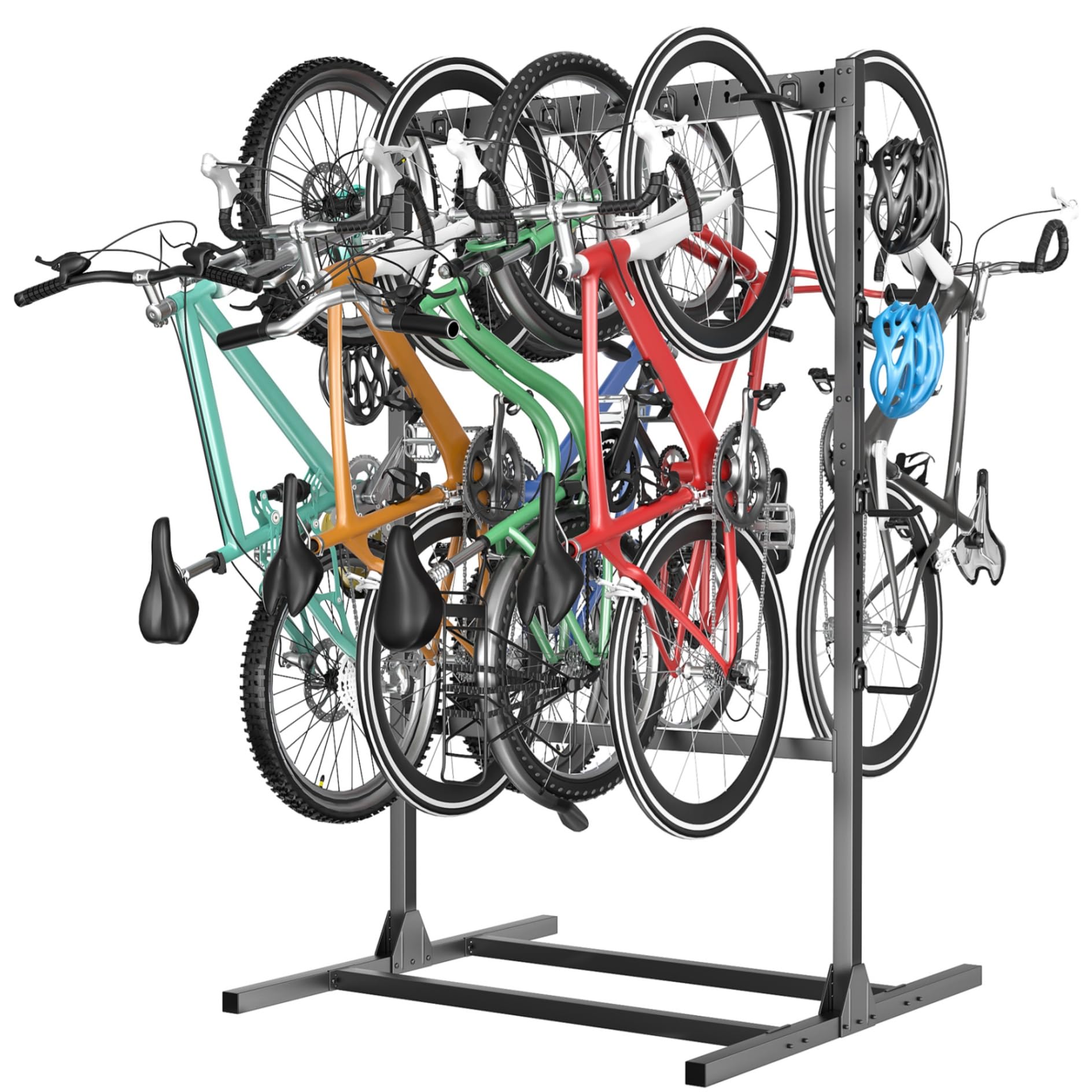 6 bike floor stand with helmet hangers TORACK Freestanding Storage Stand, 6/7 Bikes Vertical Bike Storage italian bag Frye Women's Melissa Small All hardware (screws and Color:5