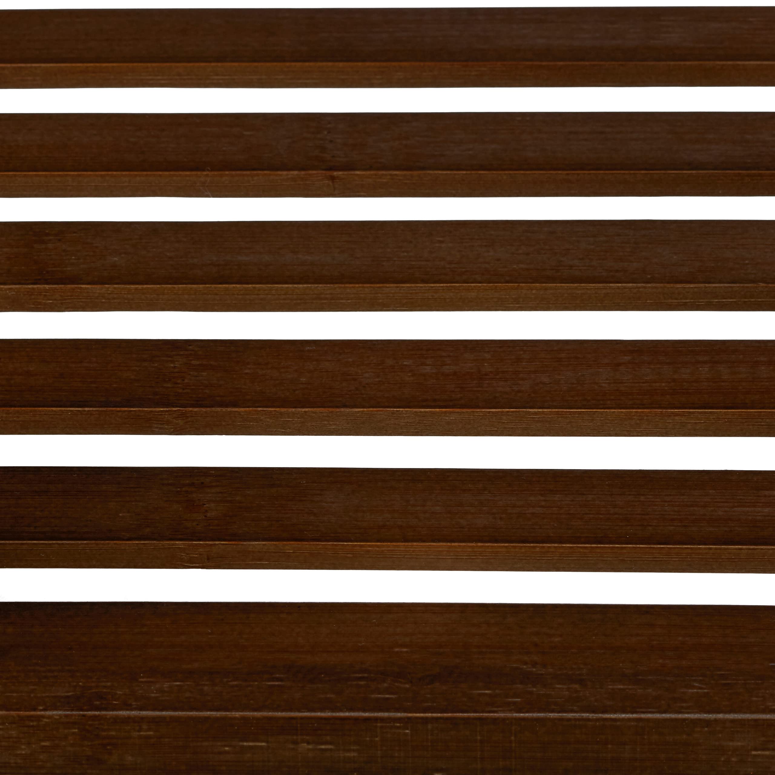 Relaxdays Bambus Badregal mit 5 Ablageflächen, HxBxT: 139,5 x 34,5 x 33 cm, hohes Standregal, Holzregal, Dunkelbraun