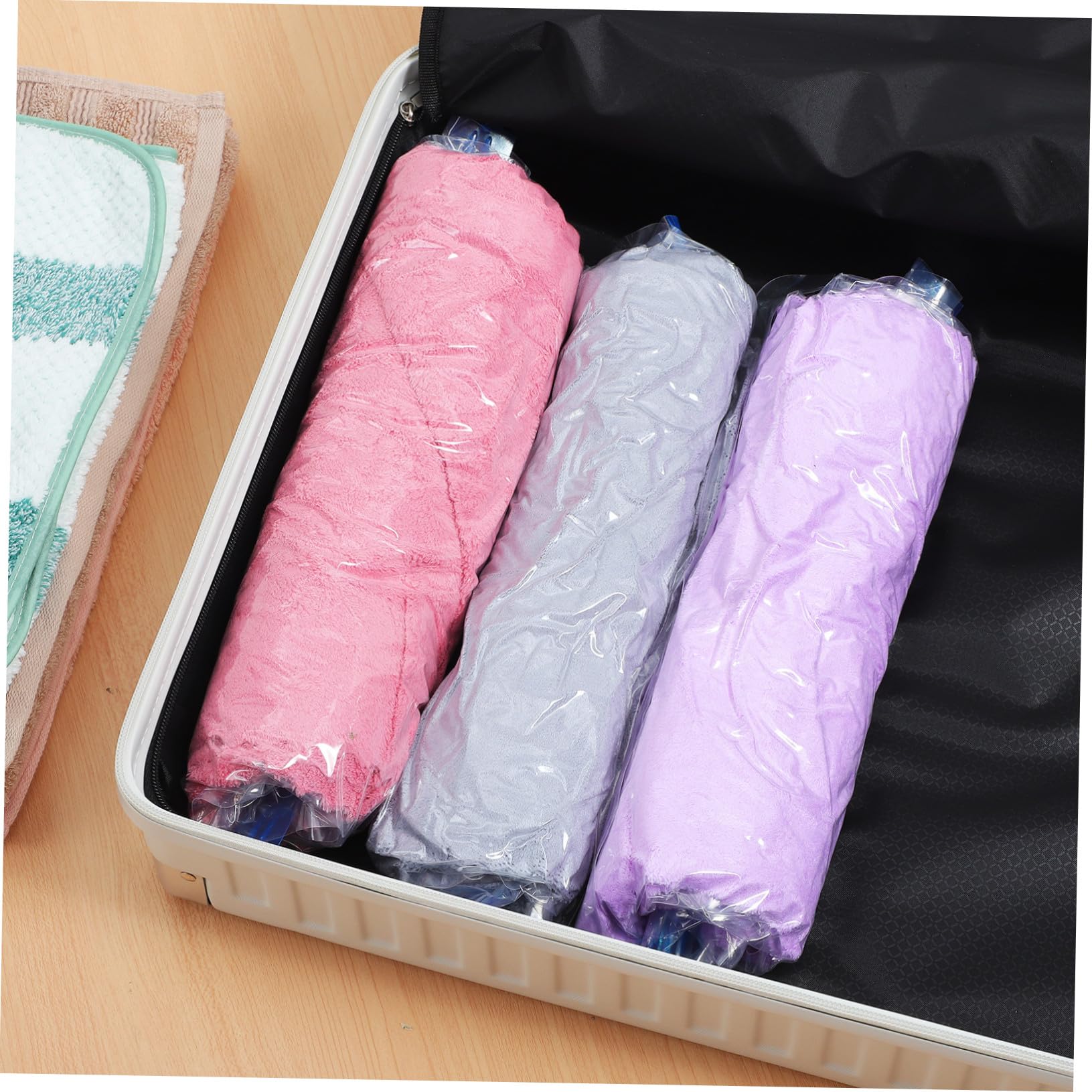 Bolsas De Compresión Al Vacío Para Viaje 35x50 y 40x50 Cm, Material Resistente Pa, Bolsas Enrollables Para Almacenamiento De Ropa, Hogar y Equipaje, Pack De 12 Unidades