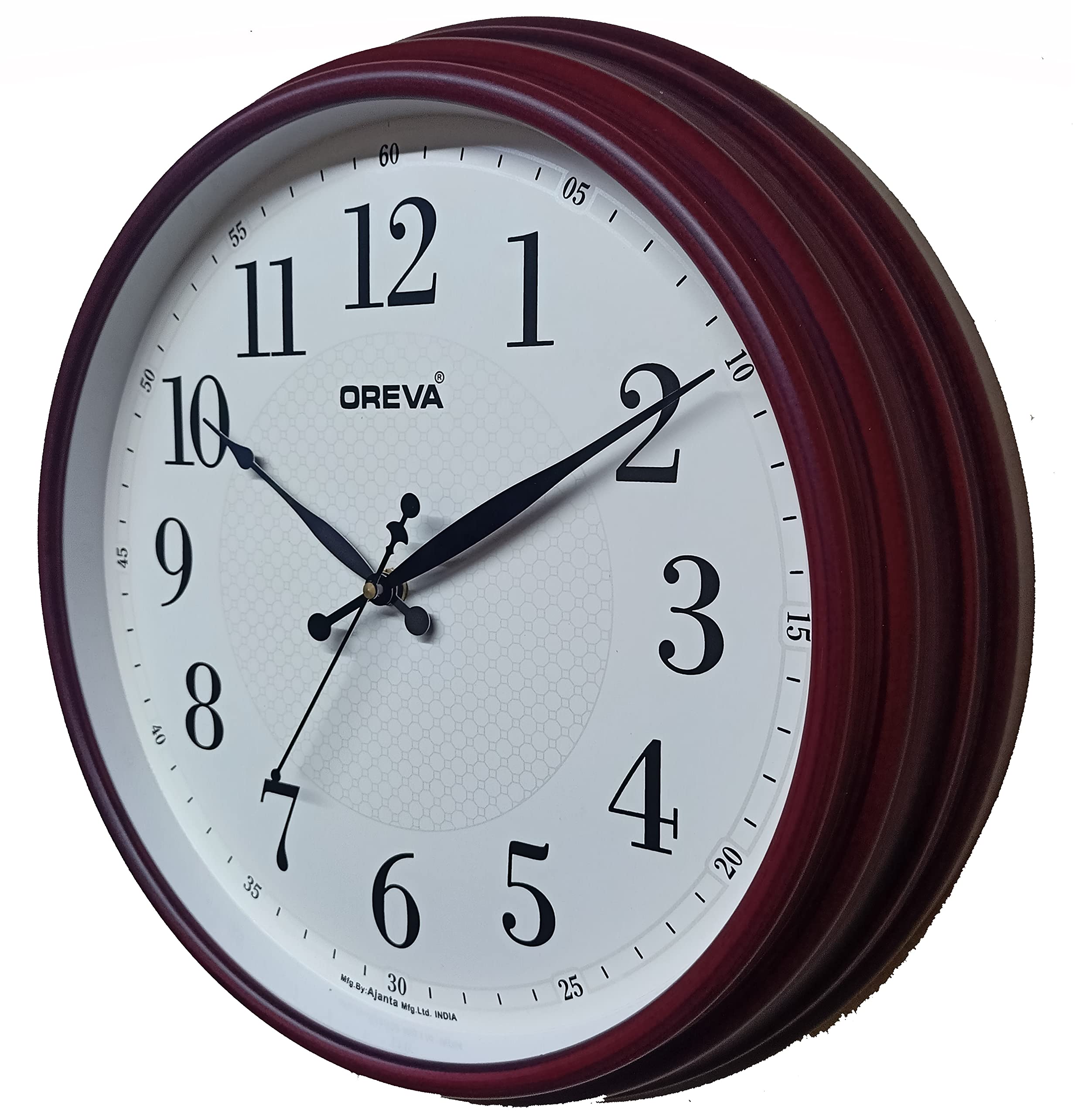 OREVA Plastic Designer Sweep Silent Wall Clock (35.5 x 6.9 x 35.5 cm, Cola, AQ-6497SS) 1