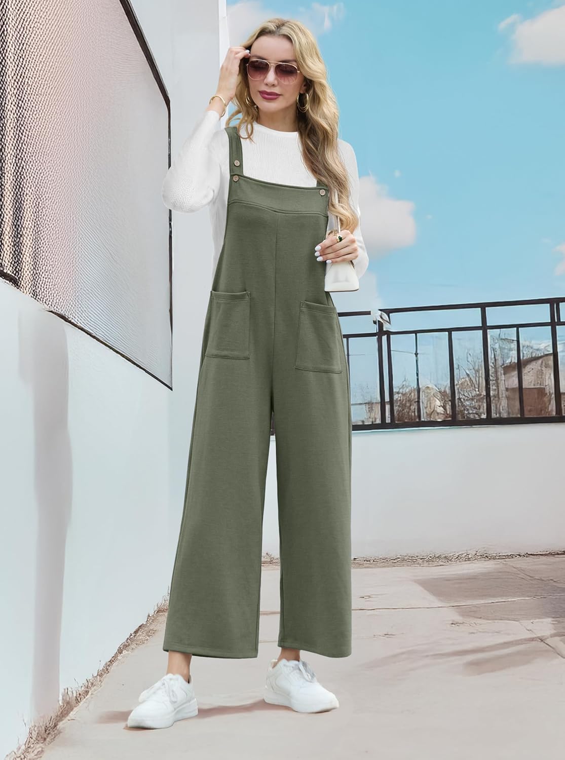 IWOLLENCE Jumpsuits For Women Boho Overalls Casual Long Bib Loose Women's Rompers with Pockets 2025 - Image 3