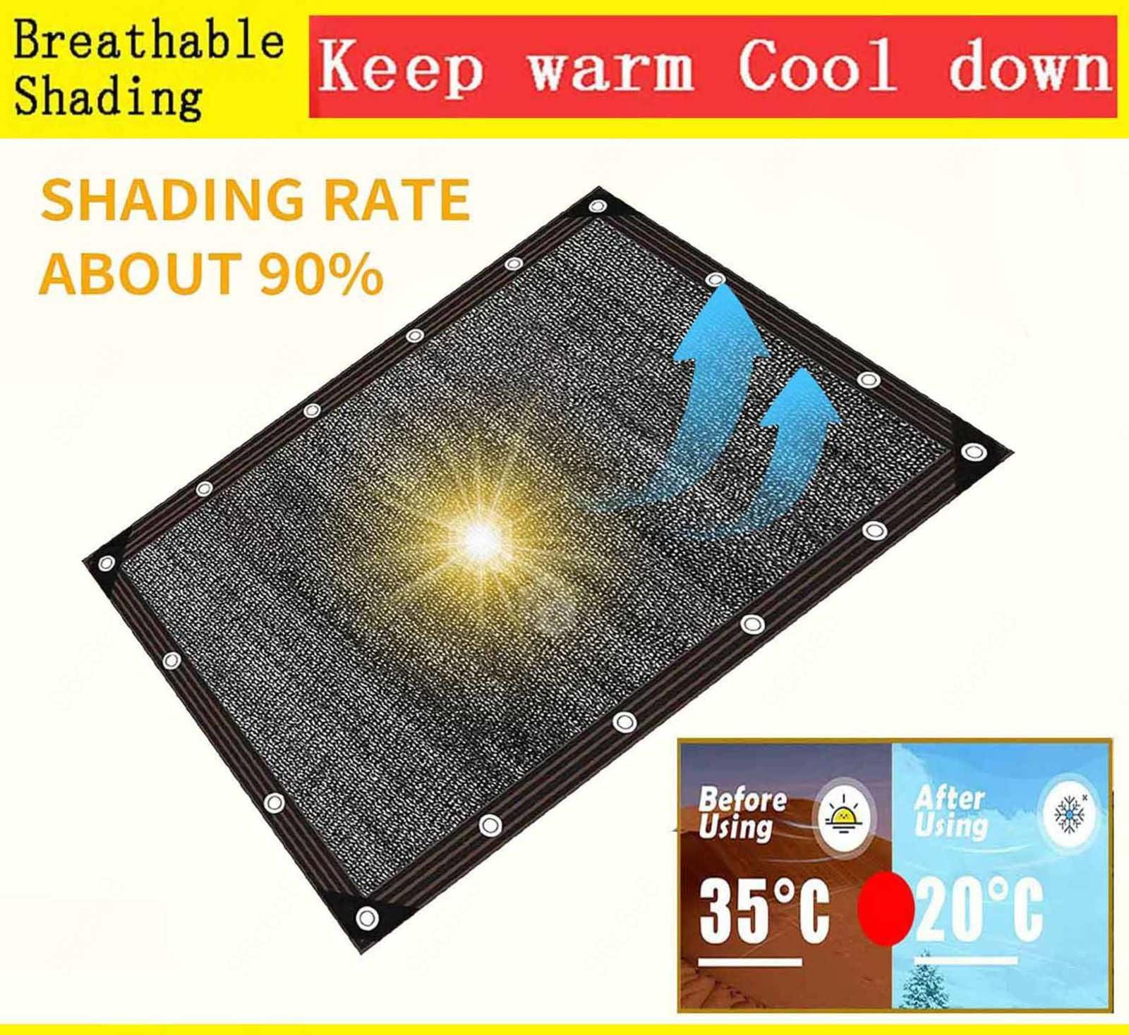 Filet d'ombrage de jardin Voile de protection solaire de jardin noire pour patio Bâche d'ombrage anti-vieillissement, couverture filet d'ombrage respirant pour serres, cours et plantes à fleurs, noir
