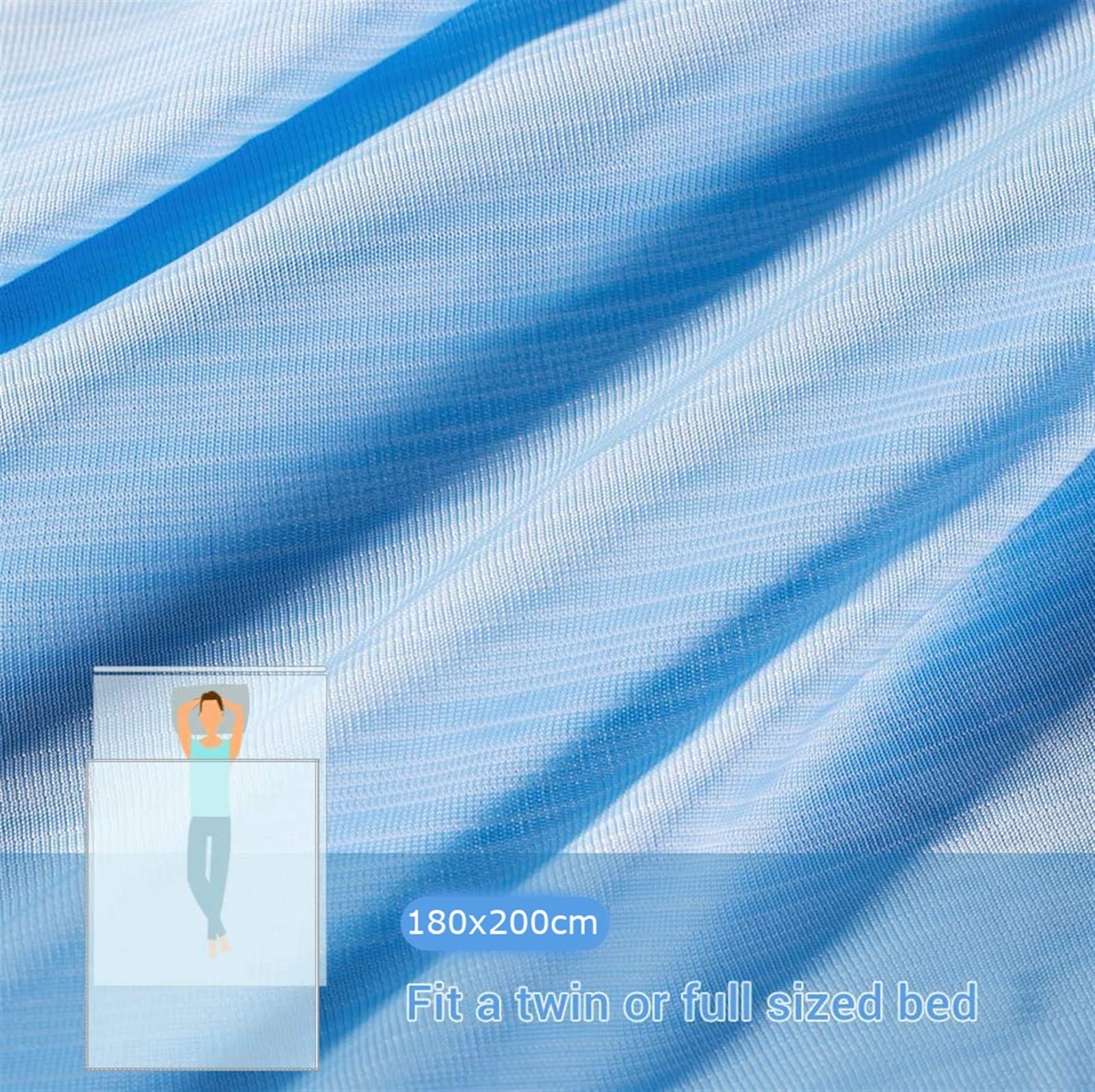 Jeté de couverture de refroidissement double pour l'été Couverture de refroidissement lavable en fibre de refroidissement absorbant la chaleur (couleur : bleu 71 x 79 pouces) (bleu 71 x 79 pouces)