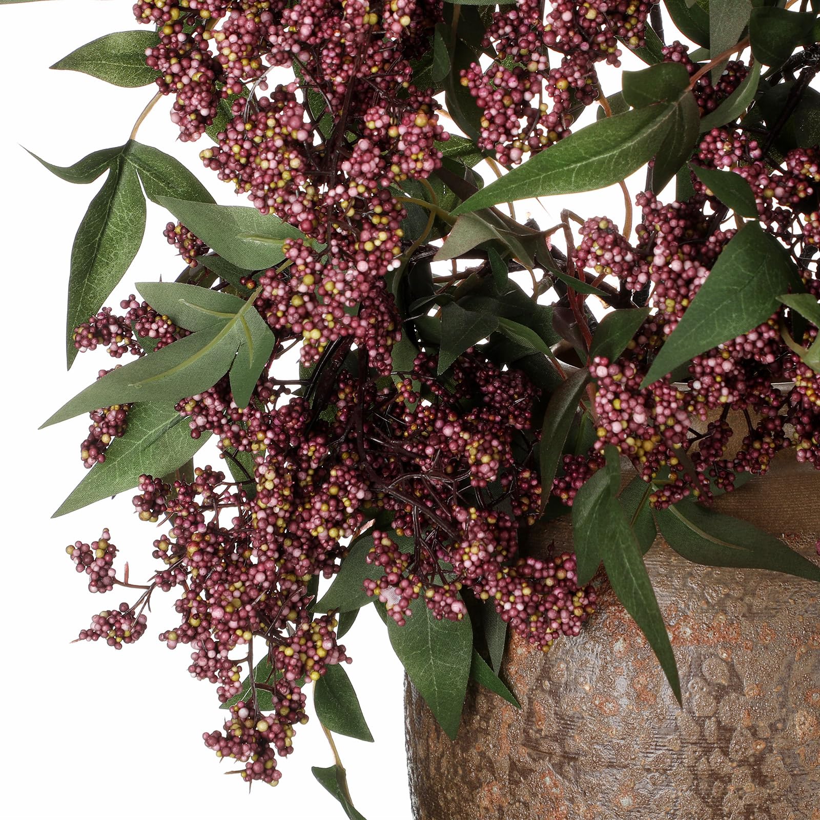Zeyune Künstliche staubige Pflaumenstiele, Pflaume, Sedum, Beeren, Stiel, Herbst, künstliche Beeren, Zweige, Kunstspray für Zuhause, Halloween, Erntedankfest, Bauernhaus, Kaminsims, Ernte