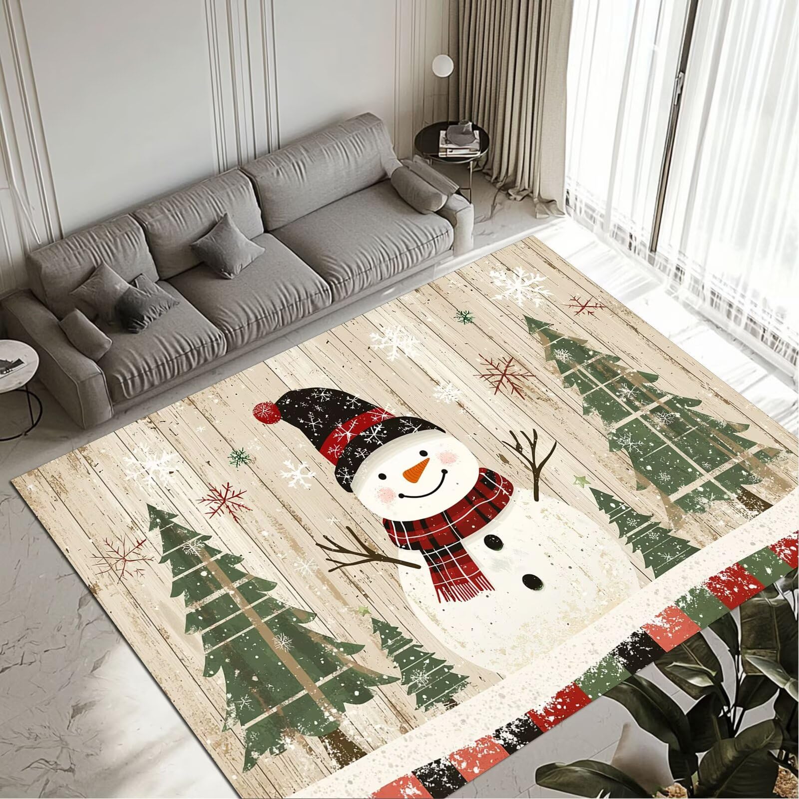 Grand tapis de salon chambre adulte 100x200cm Tapis Tree lavable et imperméable