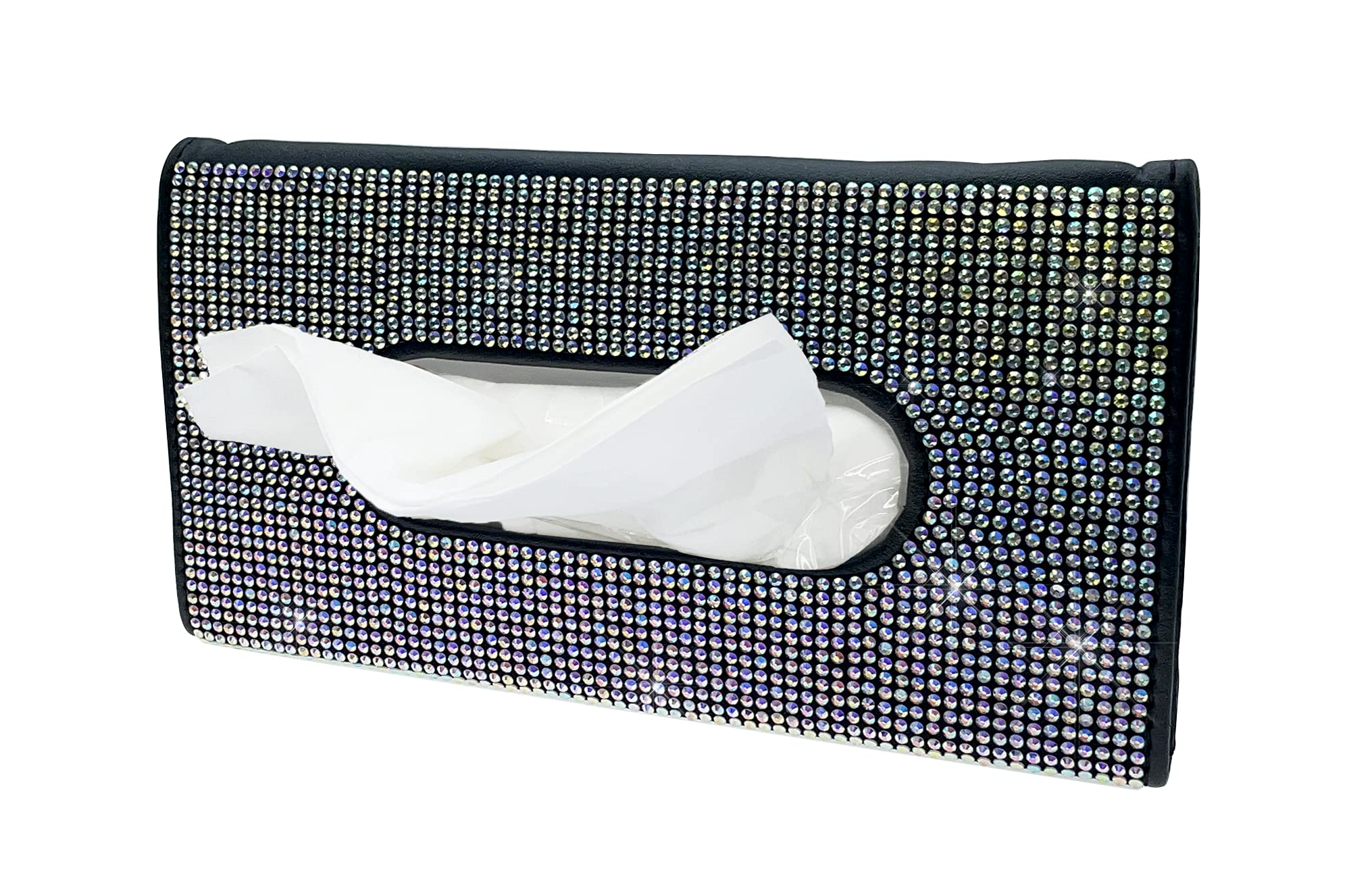 Nyatek Bling Car Sun Visor Tissue Box Holder - Sparkling Rhinestone Design, PU Leather