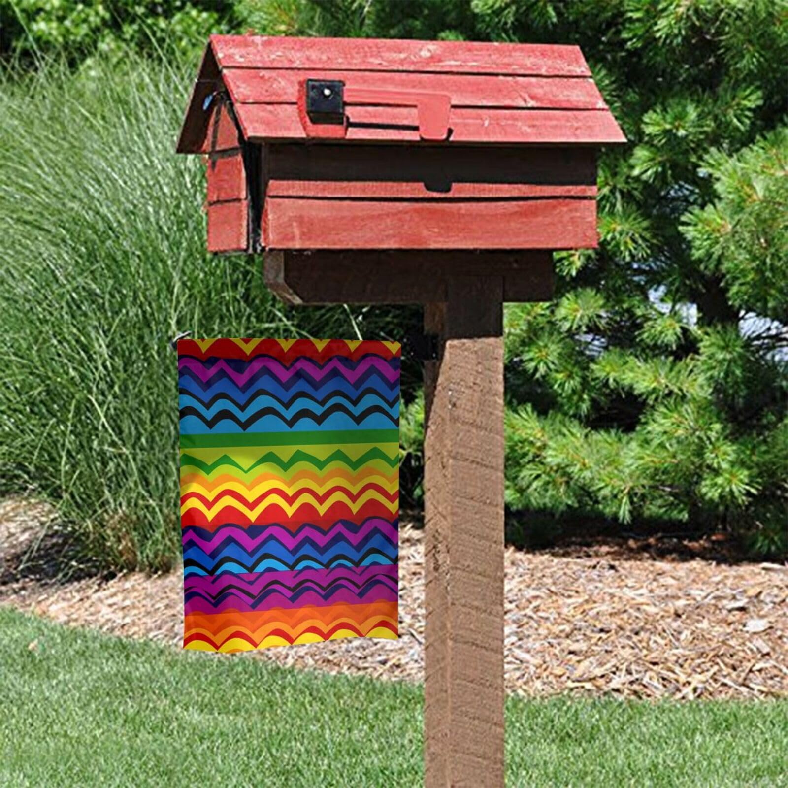 Bandiera Da Giardino LGBTQ+ Progress Pride 30x45 Cm: Doppia Faccia In Iuta Resistente, Decorazione Per Esterni, Prato O Balcone - Arcobaleno E Girasoli - 6