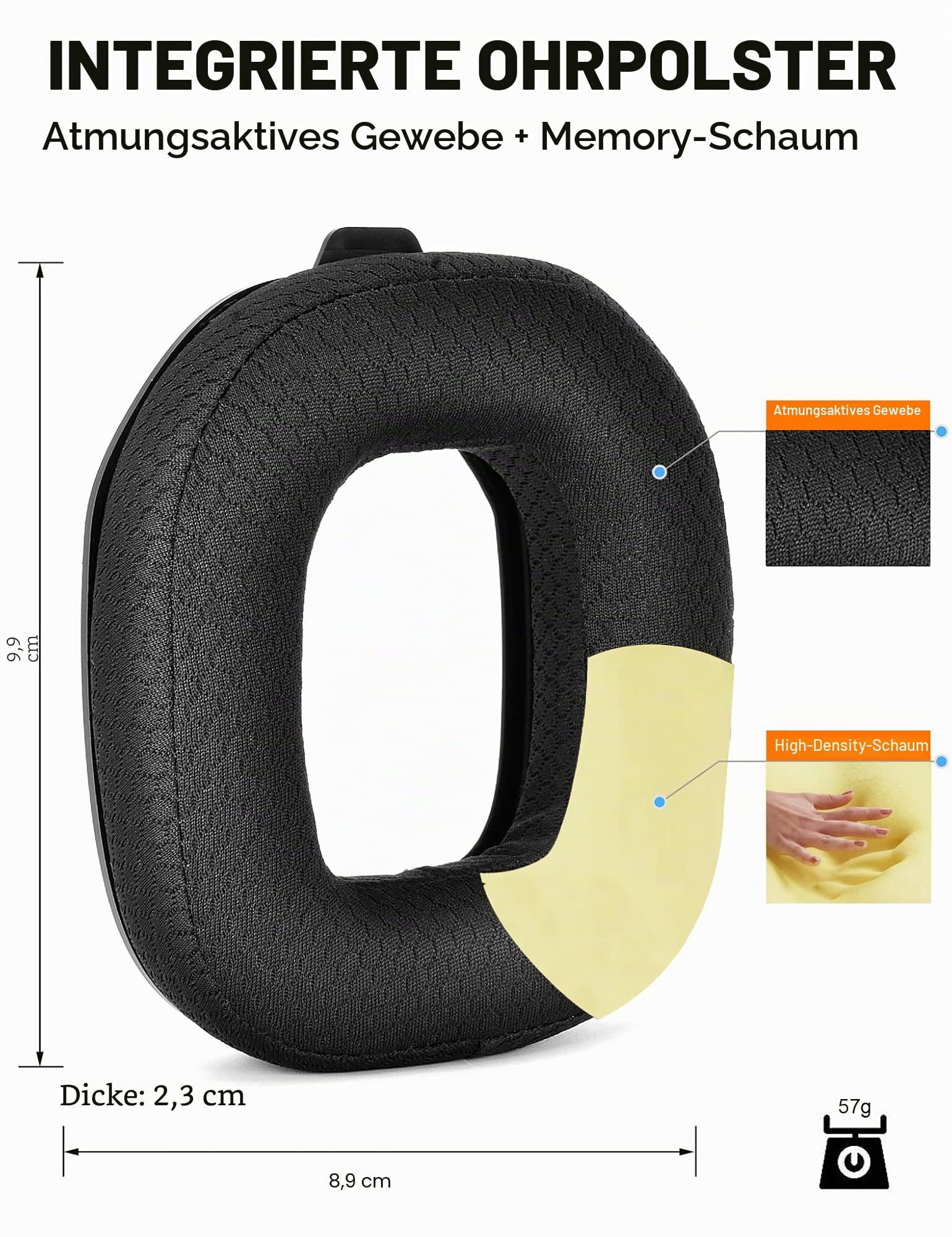 A50 Gen 3 Mod Kit – defean Ersatz-Ohrpolster und Kopfband, kompatibel mit Astro A50 Gen 3 Headset, Ohrpolster, hochdichter, zusätzliche Dicke (schwarzes, atmungsaktives Gewebe) | Ersatz-Ohrpolster und Kopfbügel für Astro A50 Gen3, hochwertiger Schaumstoff