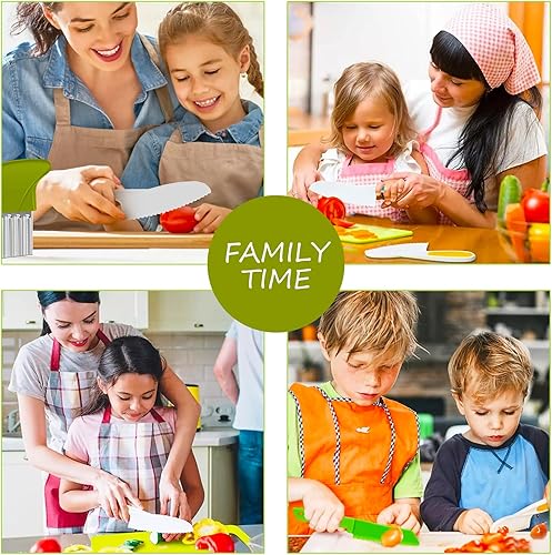 Miniatura 6 de GzfunTeng Juego de 11 cuchillos de cocina para niños, juego de cuchillos para niños para cocina real, el juego de cuchillos para niños pequeños