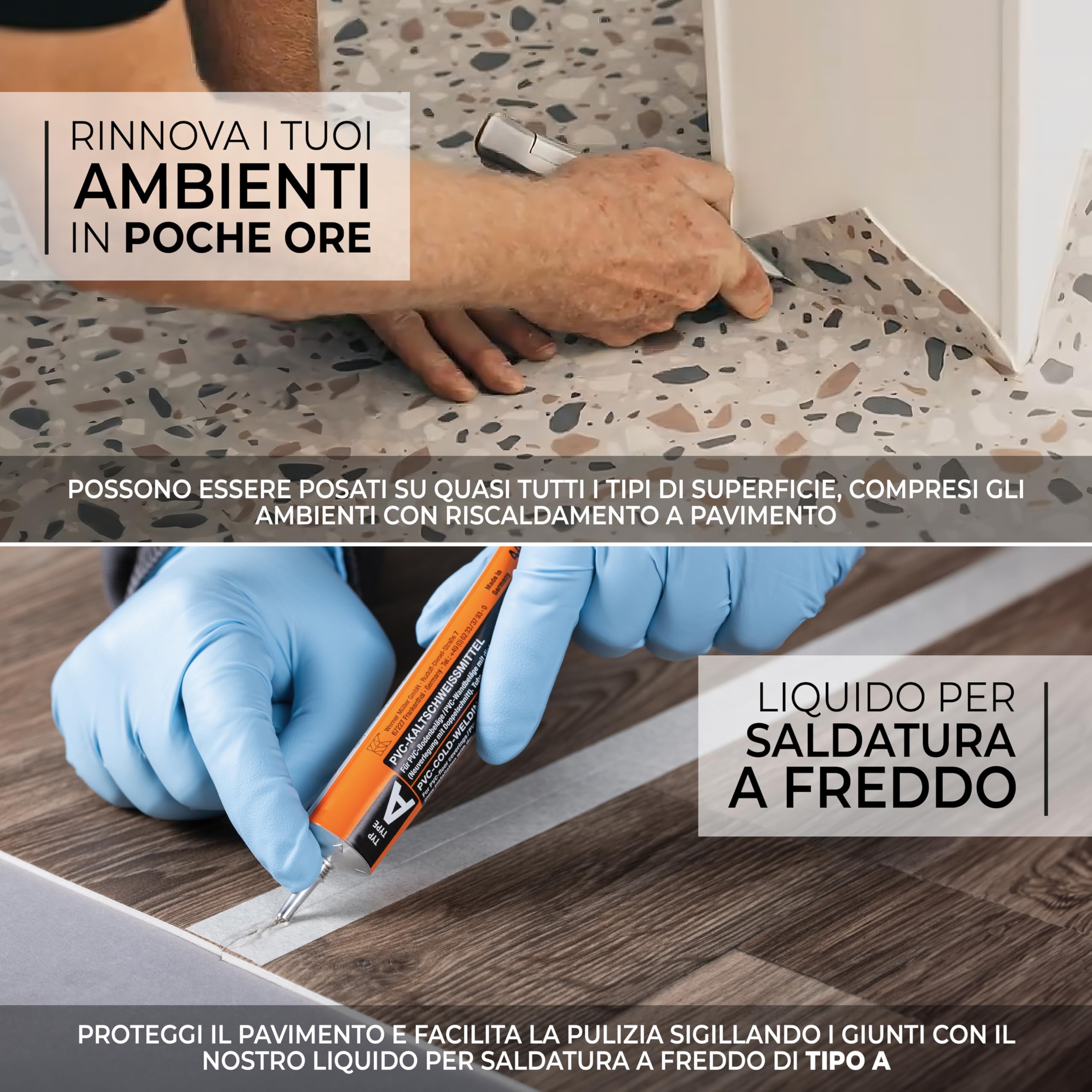 GIURI TESSUTI - Pavimento in PVC Maxima H 100cm - Rivestimento in Vinile Venduto al Metro Lineare per Calpestio Intenso e Uso Professionale - Impermeabile, Antiscivolo, Antibatterico (KORA SAND)
