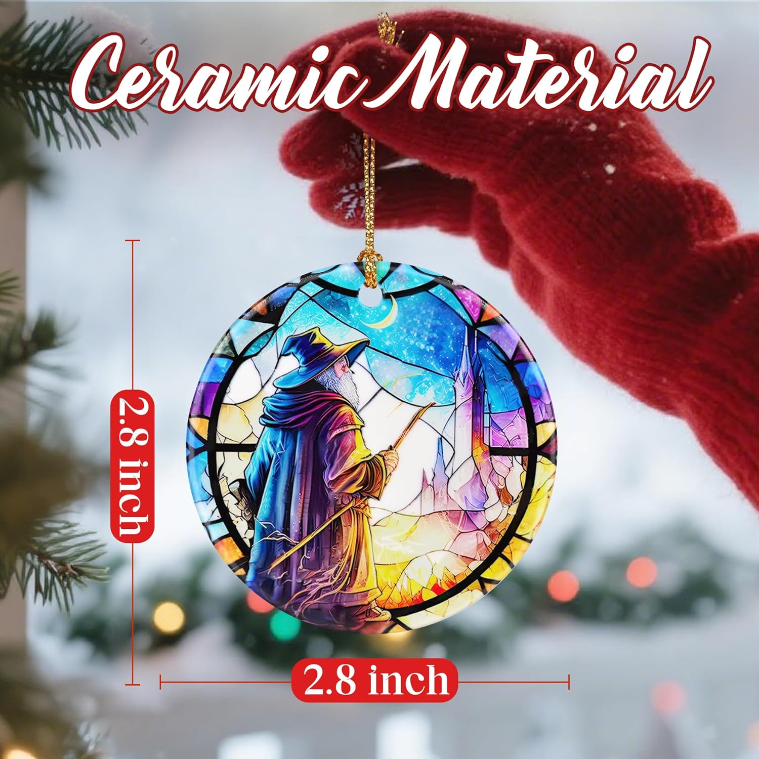 Christmas Ornaments, Dodosky 2.8in Ceramic Hanging Ornament, Xmas Decor, Christmas Tree Ornaments, Xmas Decorations for Tree, Holiday Ornament, Gift Ideas, Gifts for Women Men Friends - Image 2