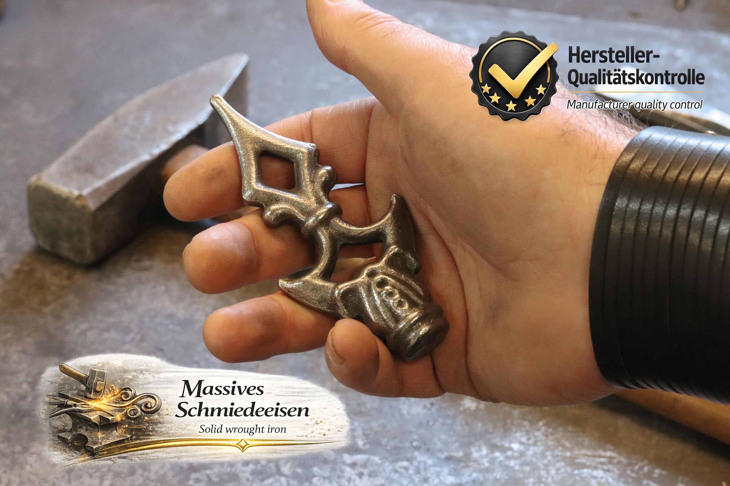 Punta de valla de hierro forjado, 10 piezas forjadas de acero, punta decorativa rústica de hierro, punta de metal, punta de lanza (130x55mm, 10 uds., diámetro de acoplamiento Ø12mm)