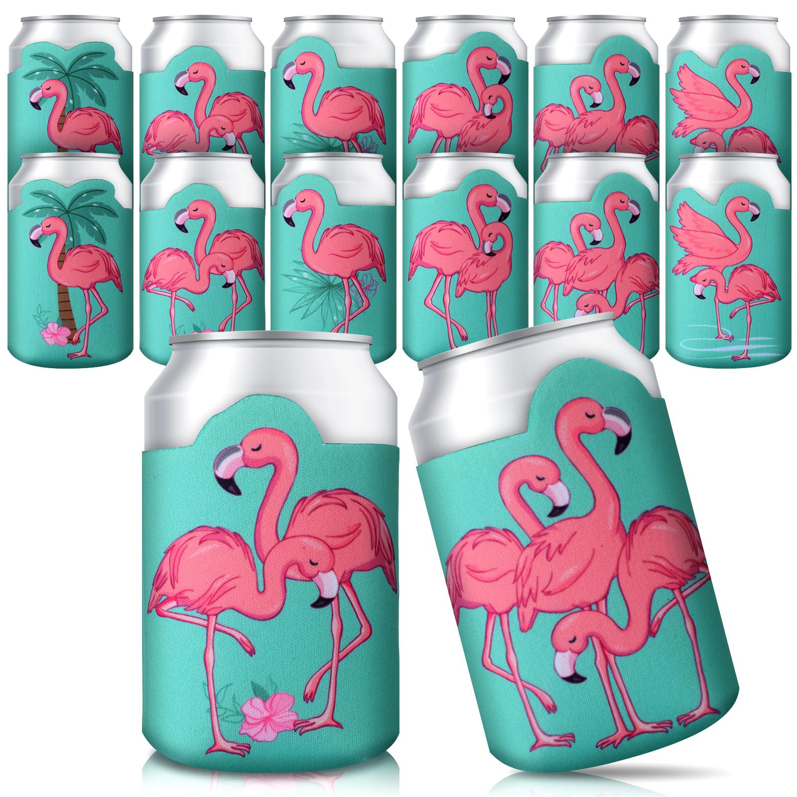 Manchons canette flamant rose Yaomiao pour fête tropicale