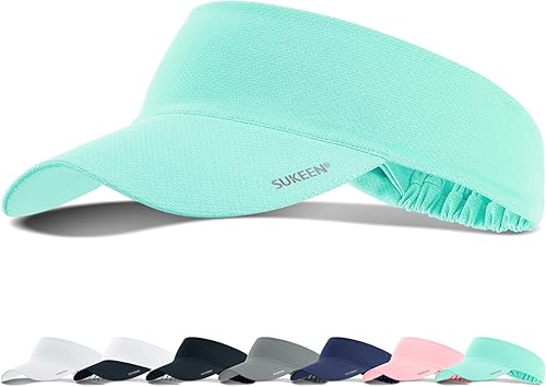 Sukeen Visera elástica refrescante de tamaño libre con protección UV, visera pico para golf, tenis, ciclismo, correr