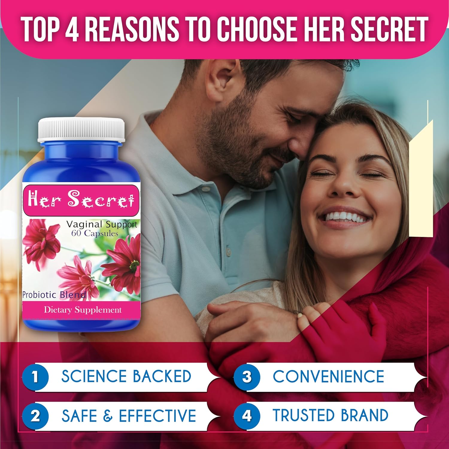 Probiotics for Women Supplement – Feminine & Vaginal Probiotics with Cranberry – Daily Women’s Probiotic Capsules for Vaginal Flora, Urinary & Digestive Support – 60 Capsules