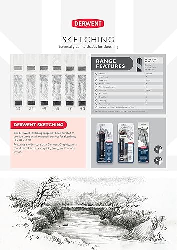 Miniatura 6 de Derwent Lápices de dibujo, núcleo de 0.157 in, caja de madera, 48 unidades (0700759)
