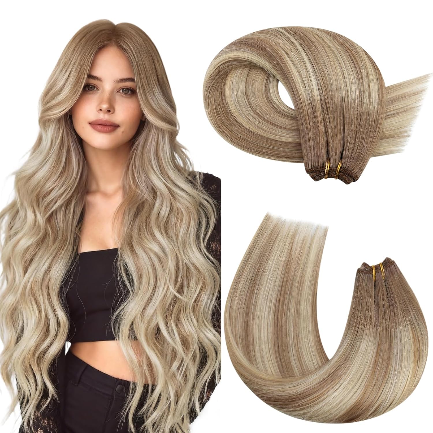 Moresoo Echthaar Weft Extensions Tressen Extensions Echthaar