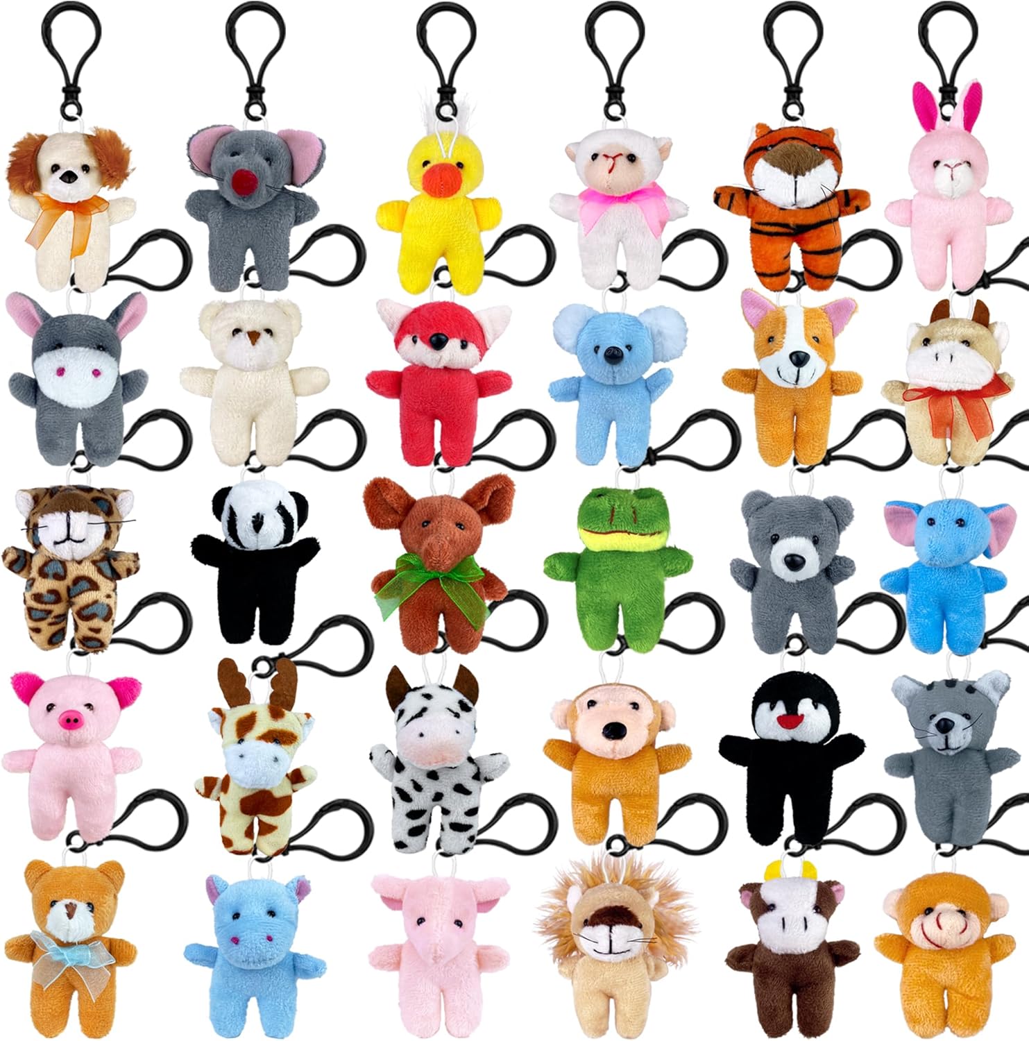 XIPEGPA 30 PCS Mini Plush Animals Keychain Set Small Stuffed Animals for Goodie Bags Schools Birthday Party Favor Supplies (Standing Plush Animals) XIPEGPA 30 PCS Mini Plush Animals Keychain Set Small Stuffed Animals for Goodie Bags Schools Birthday Party Favor Supplies (Standing Plush Animals)