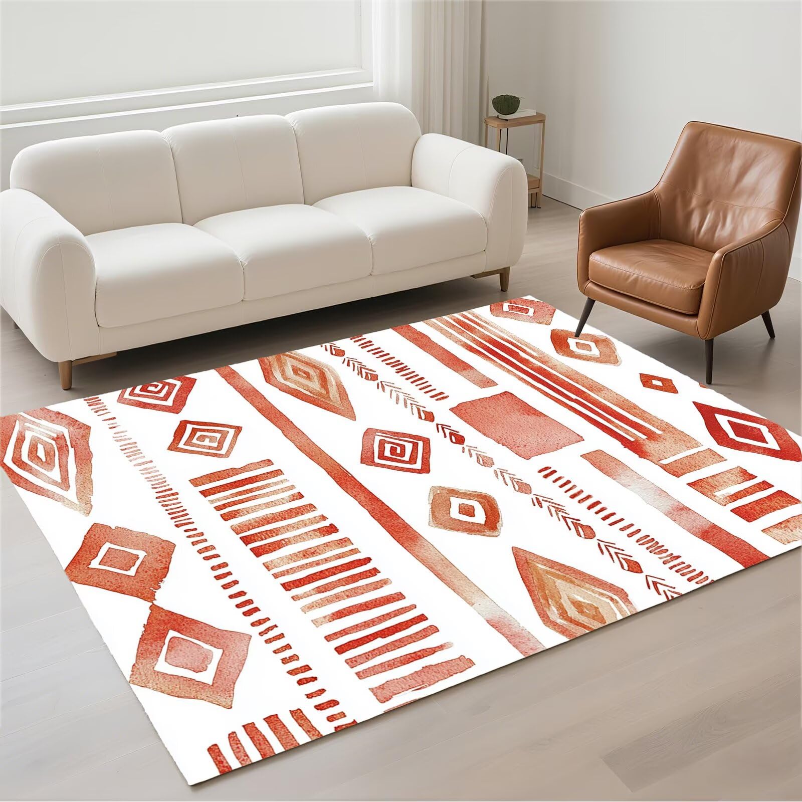 Tapis salon imperméable 60x90cm rectangulaire à motif géométrique moderne
